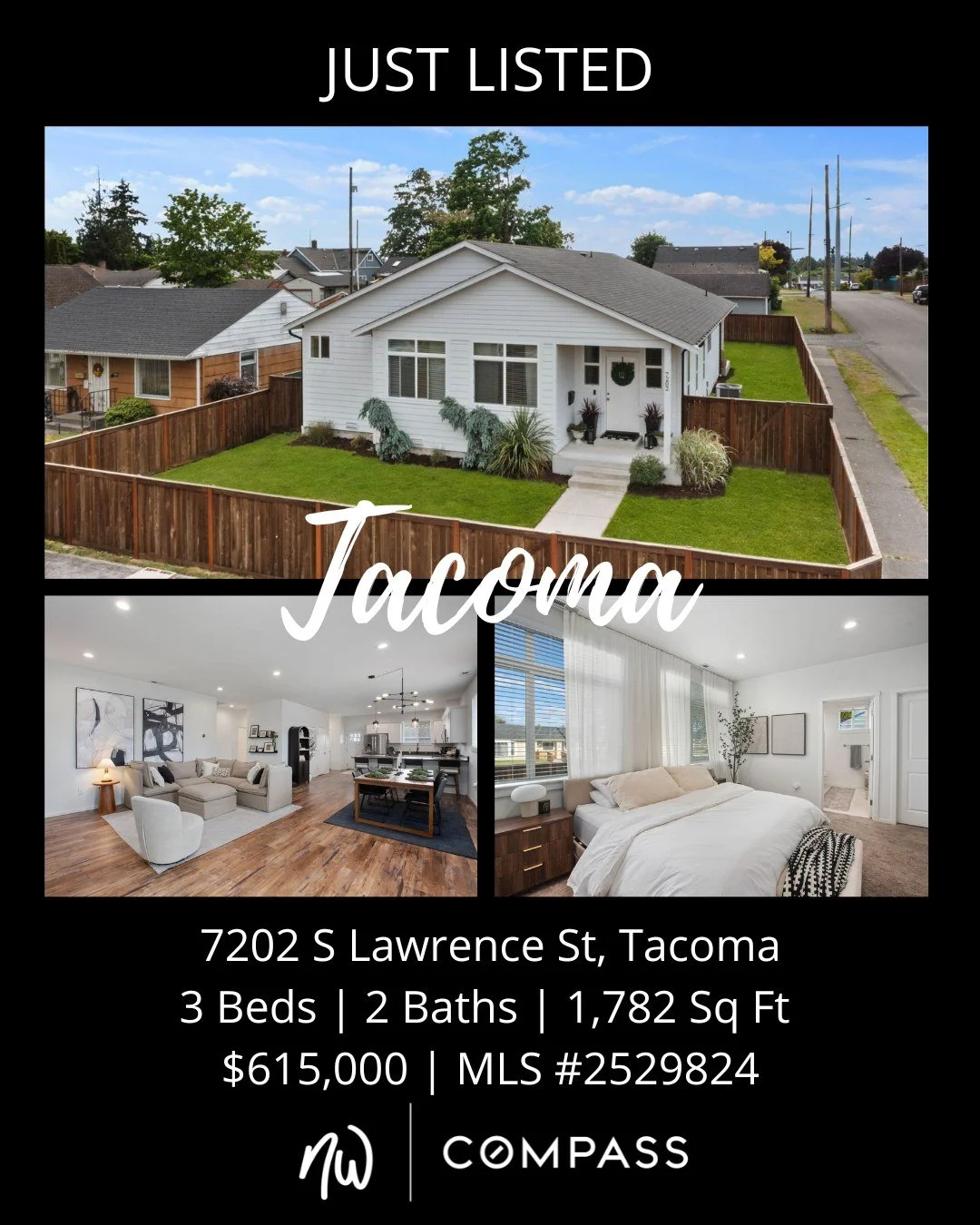 #justlisted in #tacoma
3 Bedrooms | 2 Bathrooms | 1,782 Sq Ft | Offered Price $615,000
View Full Listing > https://zurl.co/tSBy4

Beautifully maintained corner-lot home offering comfort, style, and functionality in a convenient Tacoma location. Th