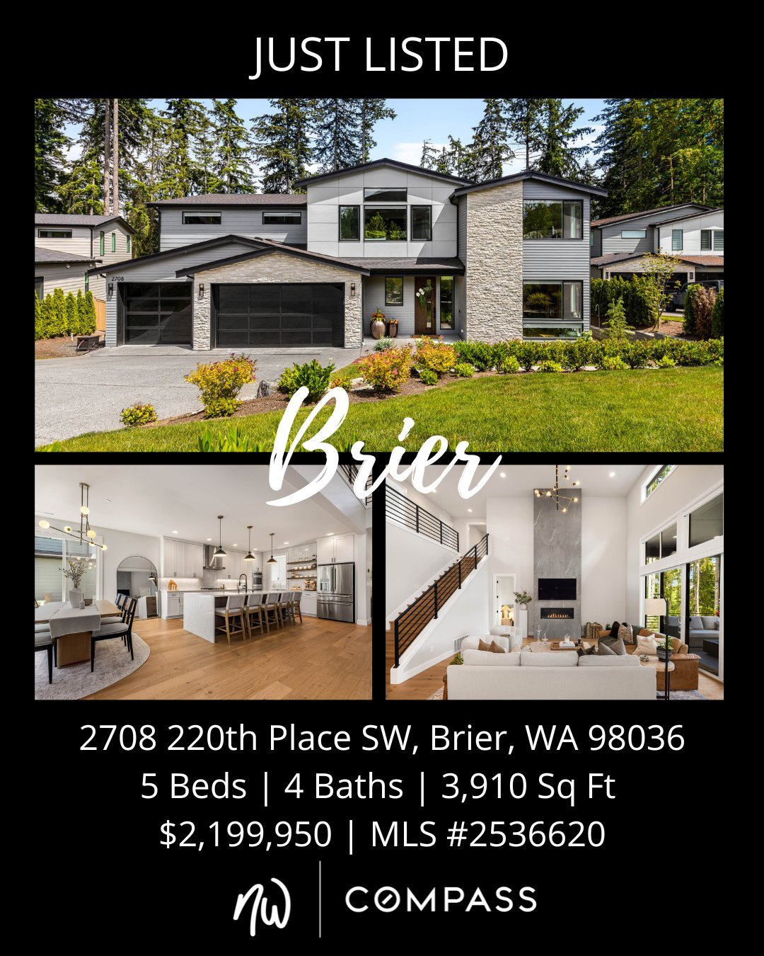 #justlisted in #Brier
5 Bedrooms | 4 Bathrooms | 3,910 Sq Ft | Offered Price $2,199,950
View Full Listing > https://zurl.co/QRZ3y 

Experience elevated living in this stunning 2024-built single-family home in desirable Brier. Thoughtfully designed