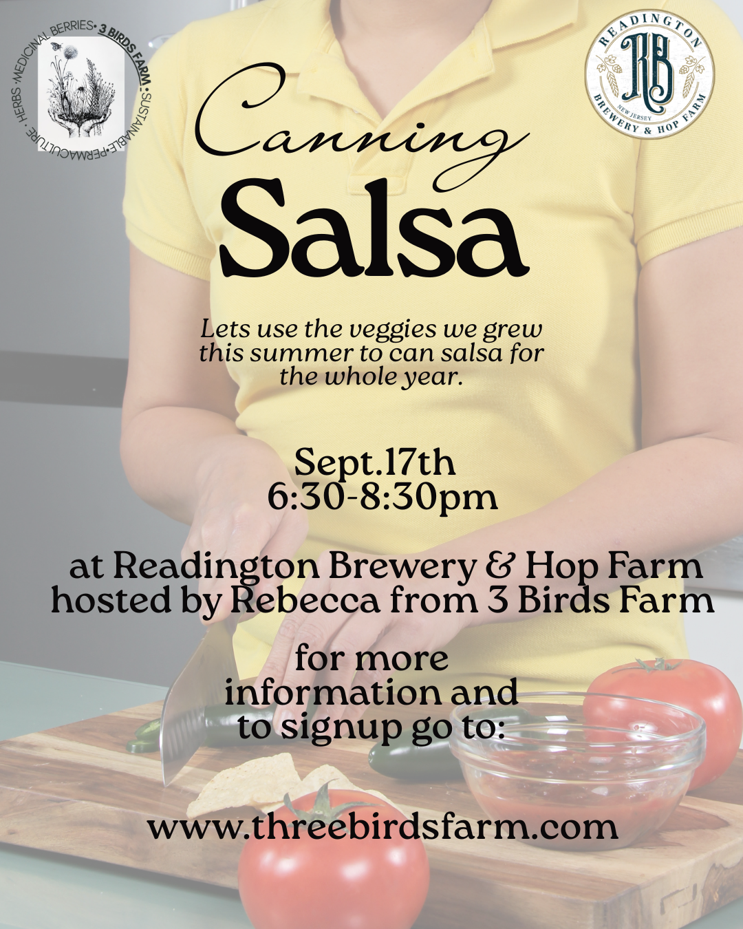 Canning Salsa at Readington Brewery 9/17