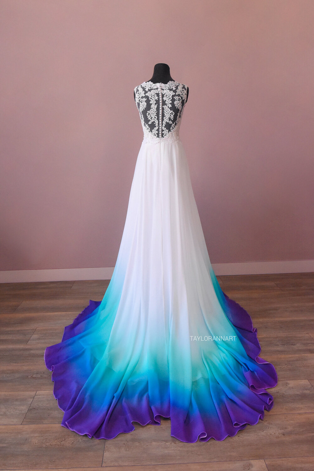 peacock wedding dress