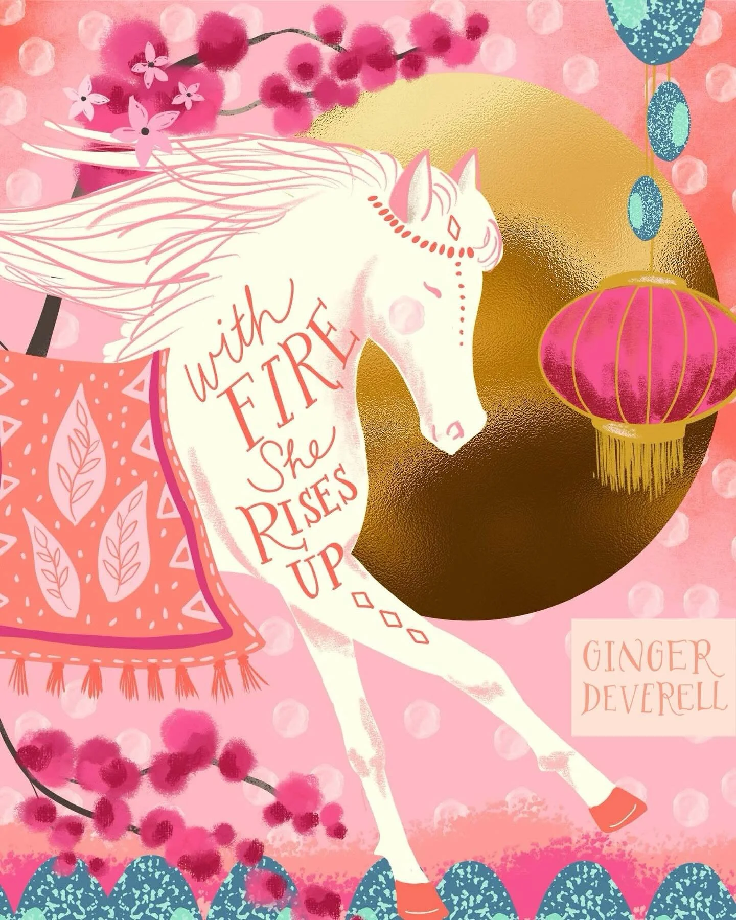 Happy Lunar New Year❤️ With fire she rises up, a new illustration. So happy to shed the snake energy from last year and welcome in this spirited fire horse energy. She&rsquo;s bringing an invitation to us all&hellip; it&rsquo;s time to dive into thos