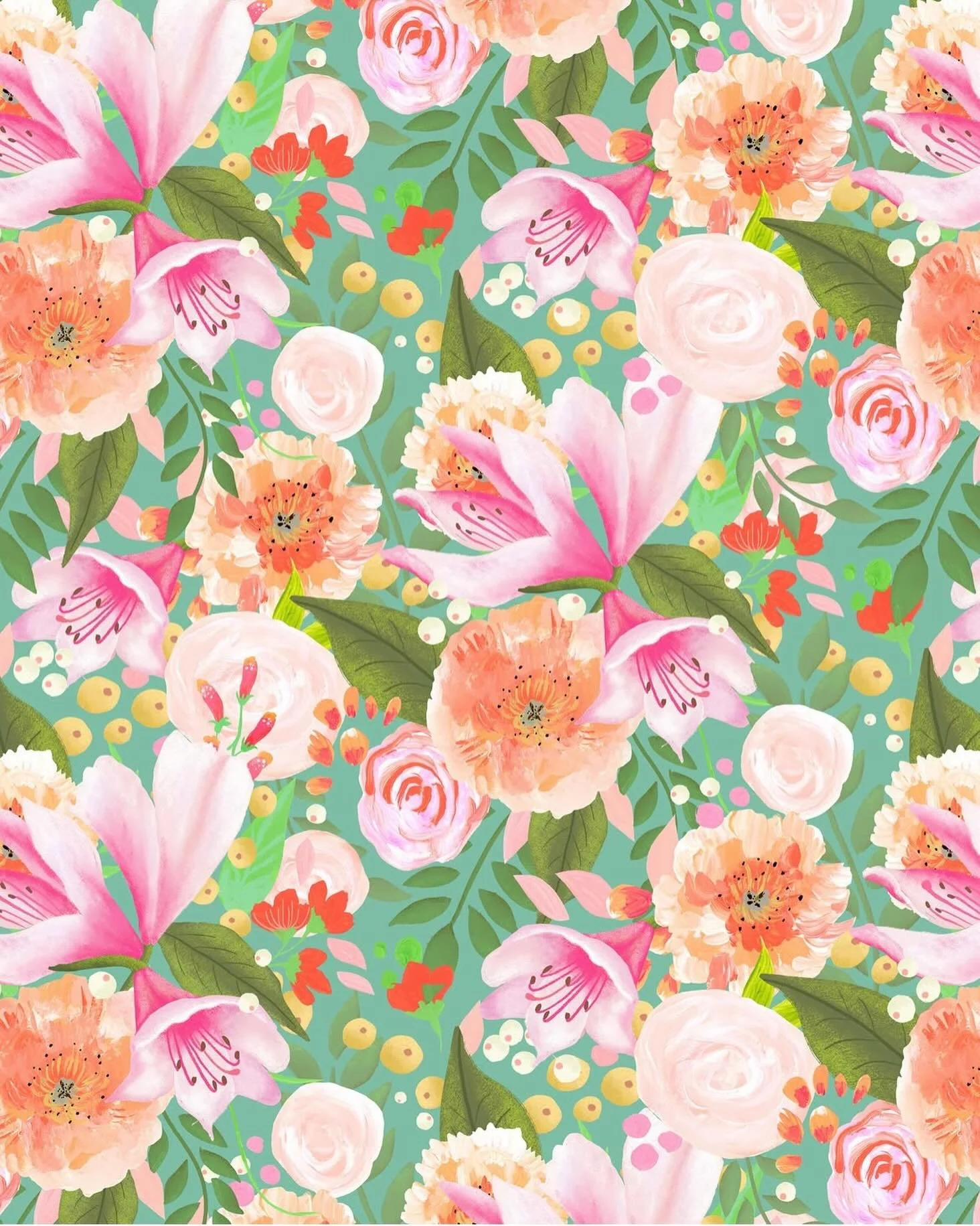 A breath of fresh air 💫 A new floral. Would love to see this on stationery and gift products 🌸
.
Available for license from my fab agent Hannah @creativesparrowart