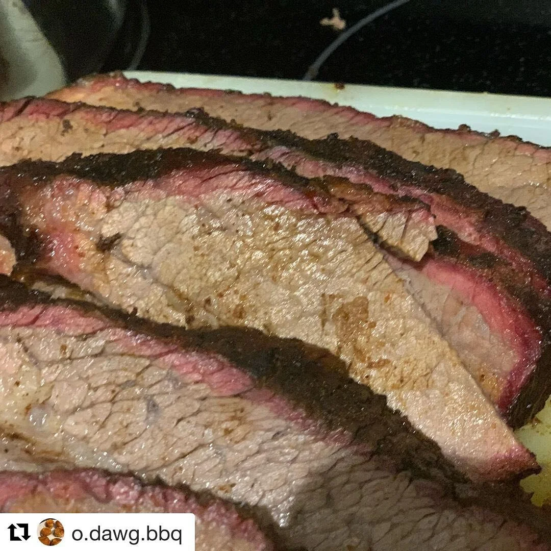 Killer #Repost from @o.dawg.bbq 
・・・
It isn’t perfect but it was delicious.  Needed another few hours on the #offsetsmoker but it was a lot better than previous attempts.  We started at 5am and got impatient at 830pm 😂  The taste profile from