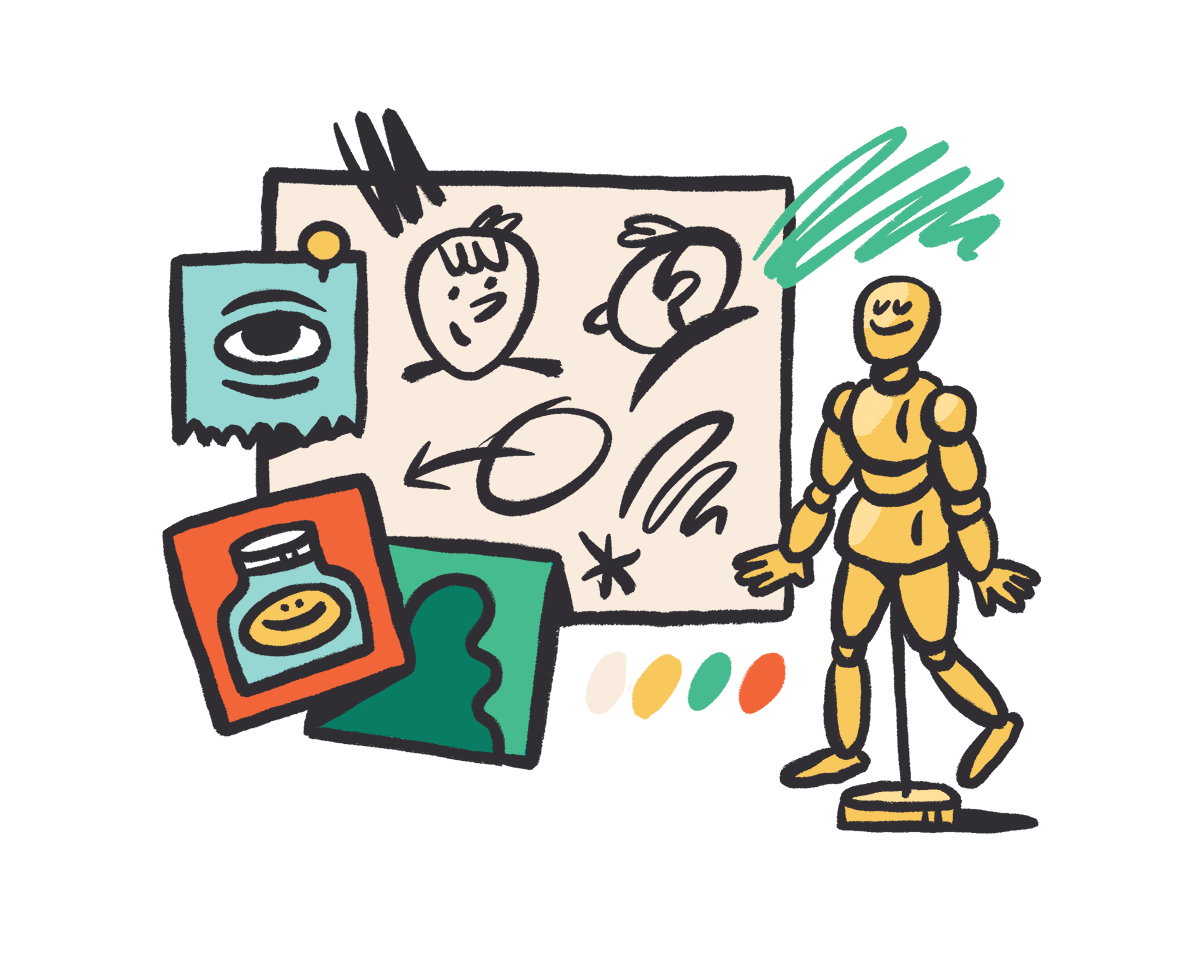 Hand drawn illustration of illustration services