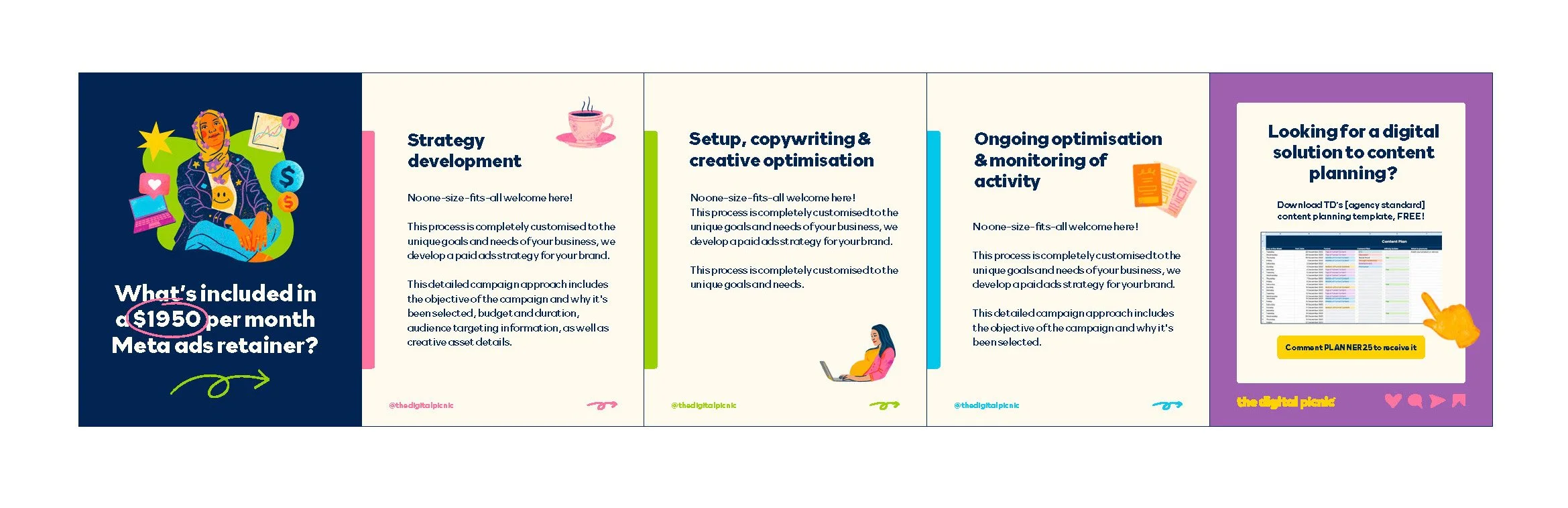 Carousel design with bright colours