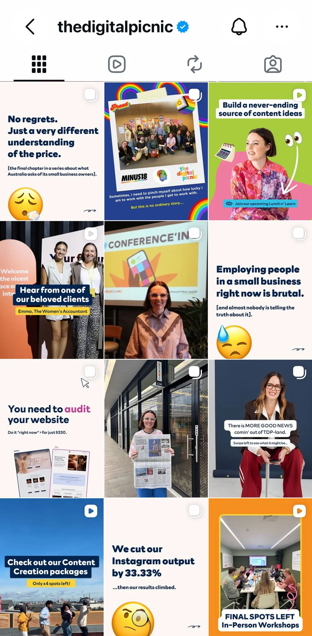 Screenshot of TDP's social feed