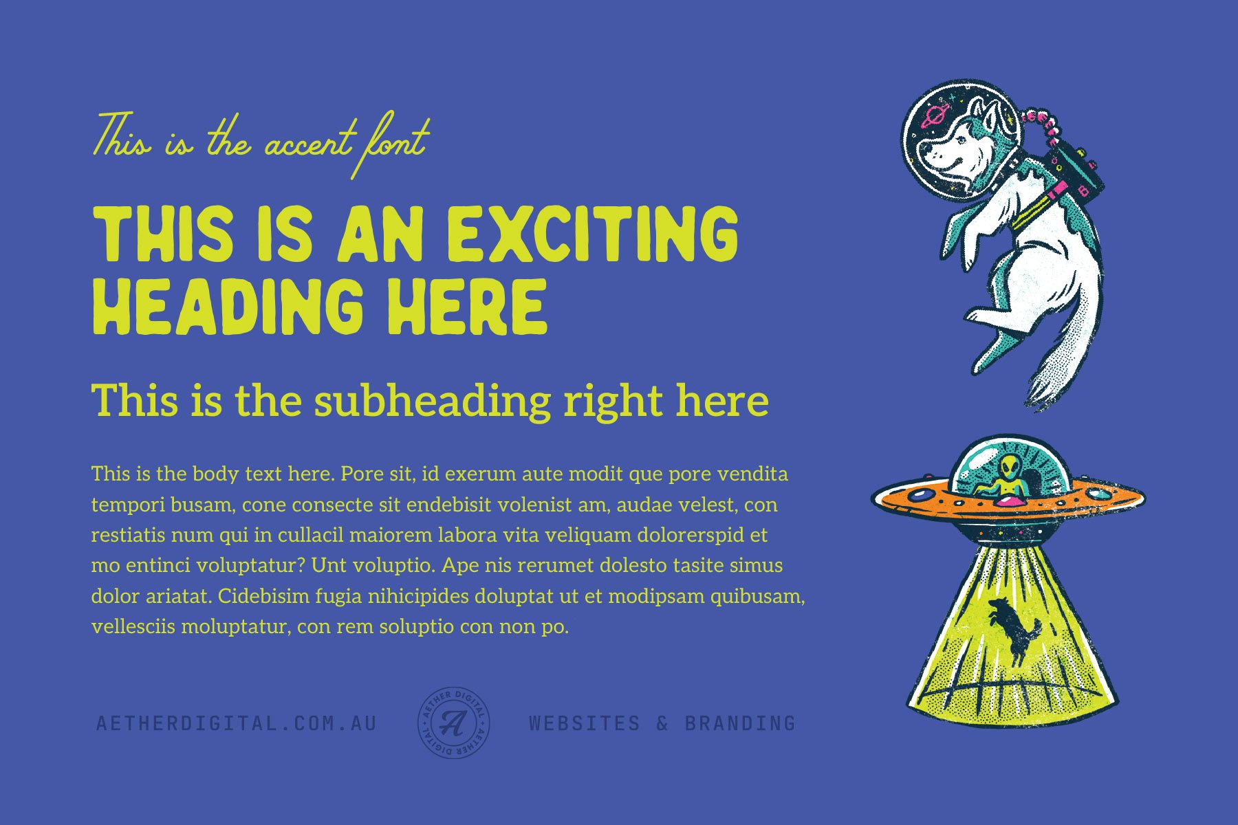 Aehter Digital's font choice and hierarchy