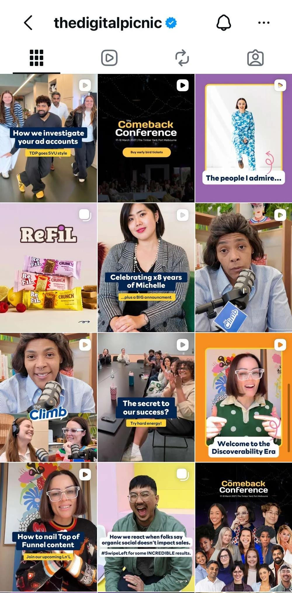 Screenshot of TDP's social feed