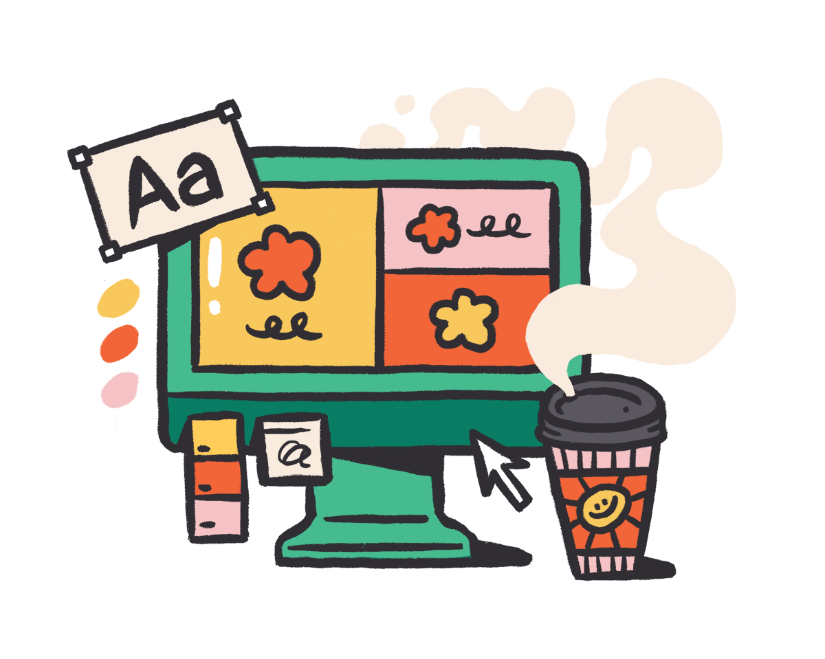 Hand drawn illustration of branding services