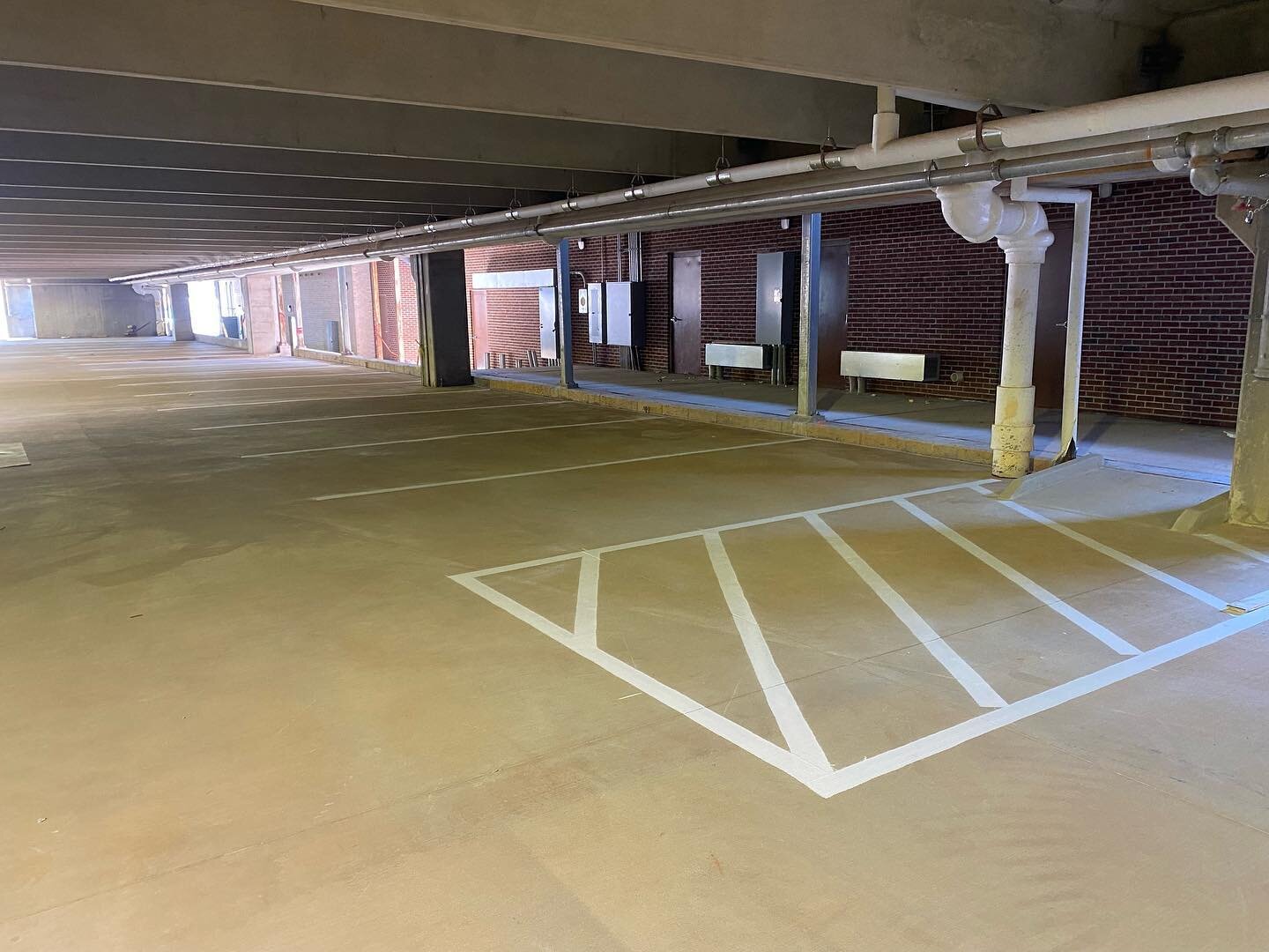 A new Publix in Atlanta is getting its parking deck striped by us currently! #striping #publix #atlanta #construction