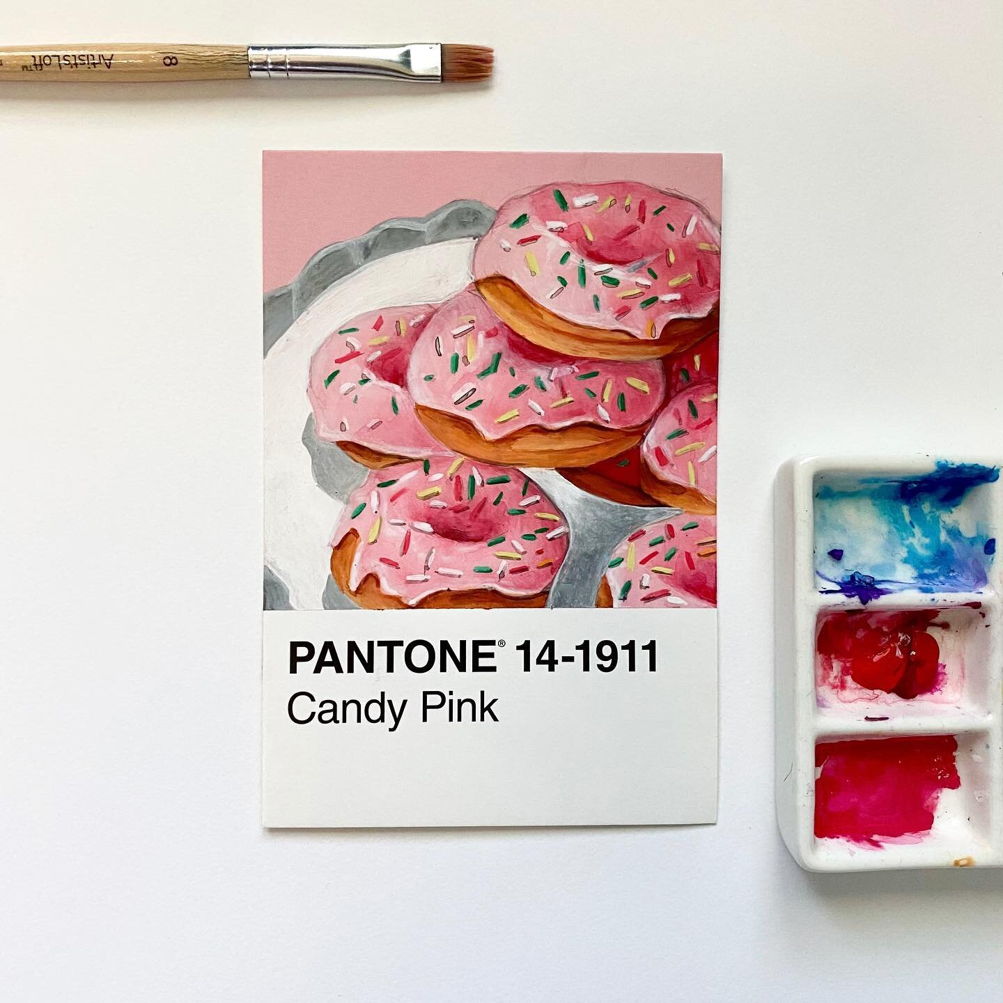 16/30 (or 1/30??)
Back from the dead (once more) to join in for the new pantone challenge! Some yum yum donuts starts us off this month. I believe folks, I believe we can chug through this time 🍩 
.
.
.
#pantonechallenge2021 #nomnom #gouacheart #gou