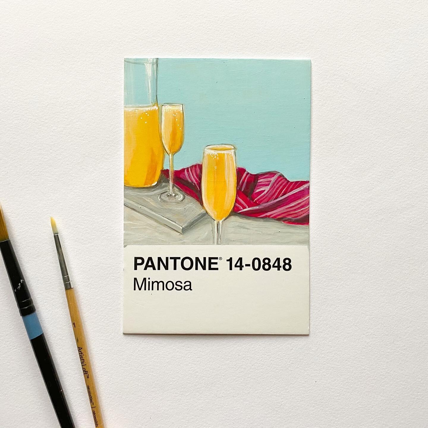 3/30
Some bright, zesty mimosas for another yellow swatch this week! Side note, these glossy cards REFUSE to let any paint stick to them. Any tips from my fellow pantone challenge buddies out there?

Reference: Elle Talk
.
.
.
.
.
.

#mimosa #gouache