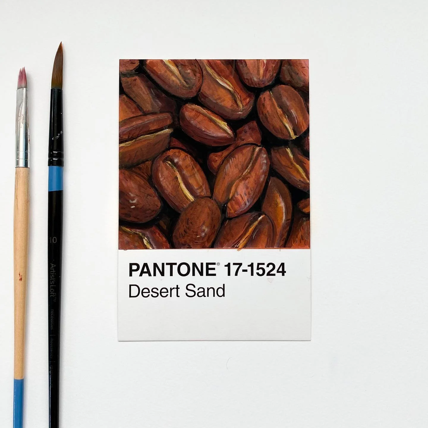 9/30 
Ah these coffee beans were fun to paint! I set a goal to finish it within 30 minutes and wowza was it an experience 🤨 Might try a...10 minute one...if I&rsquo;m feeling wild enough haha
.
.
Reference photo: @jpeg.albert 
.
.
.
.
.
#gouacheart 