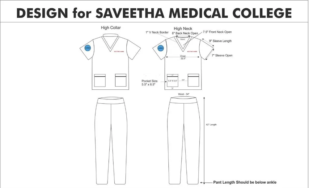 Scrub Order Form Scrub Specifications — SIMATS DEEMED UNIVERSITY