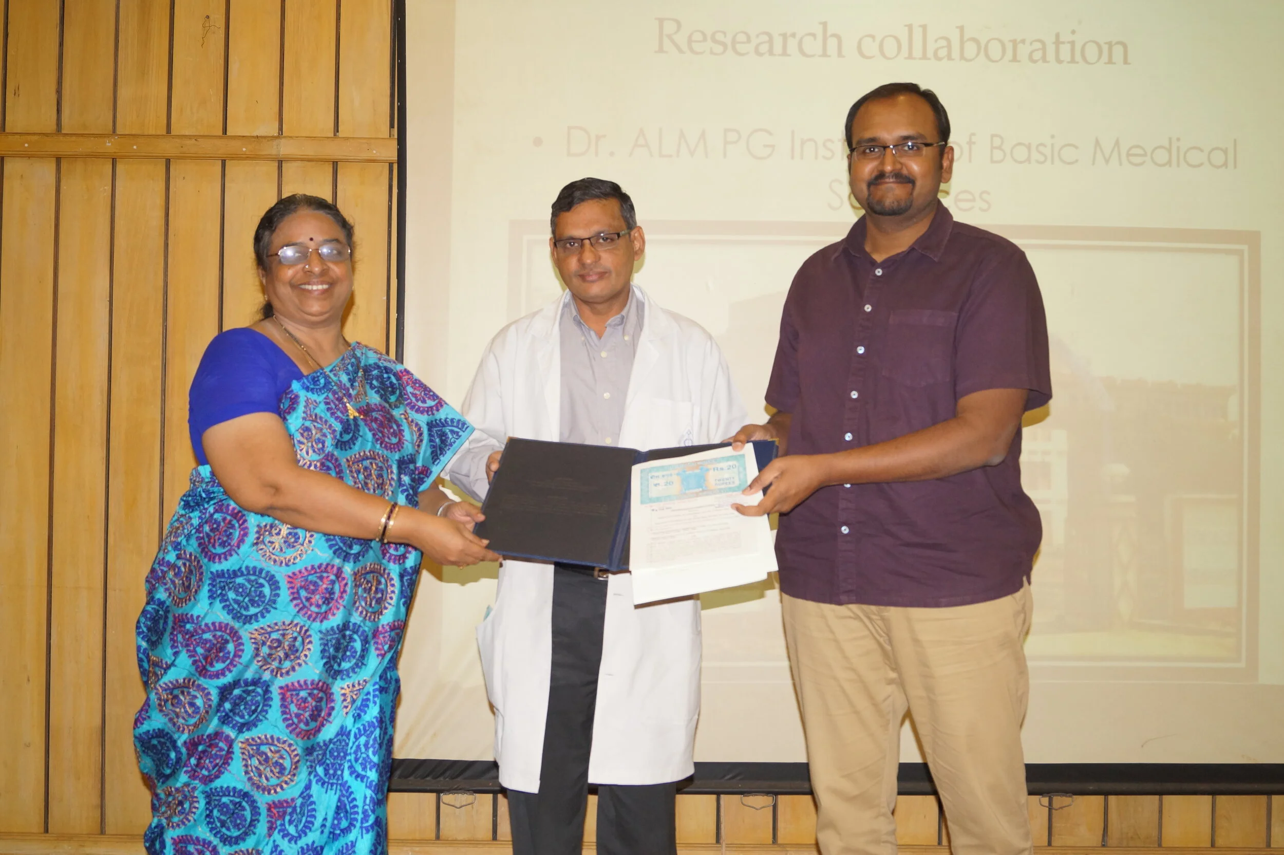 Dr.ALM PG IBMS, Tharamani , University of Madras Signed MOU for Collaborative research