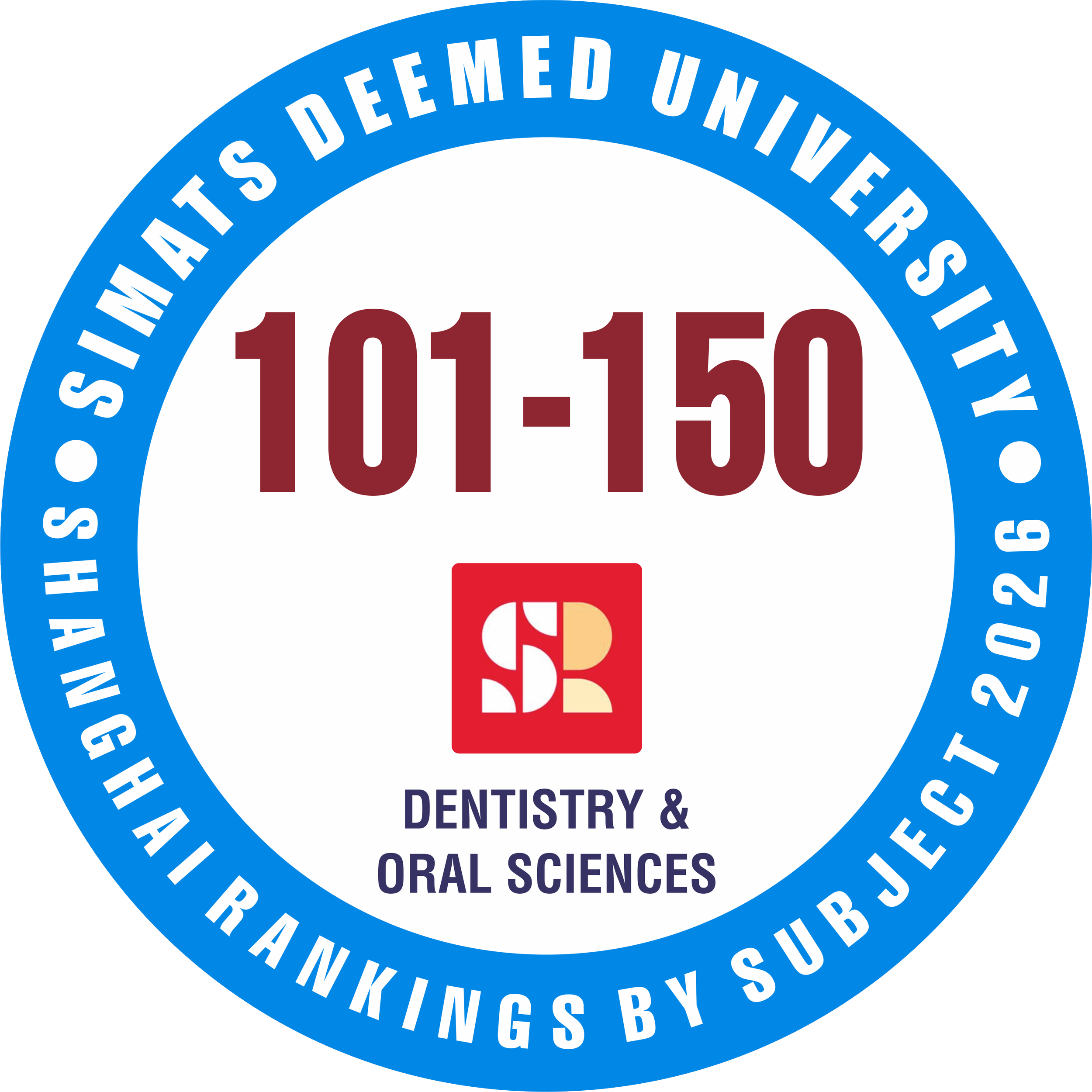 SIMATS has secured a world rank of 101–150 and achieved the prestigious National No. 1 position. This accomplishment reflects excellence in dental education, clinical research, innovation, and patient care.