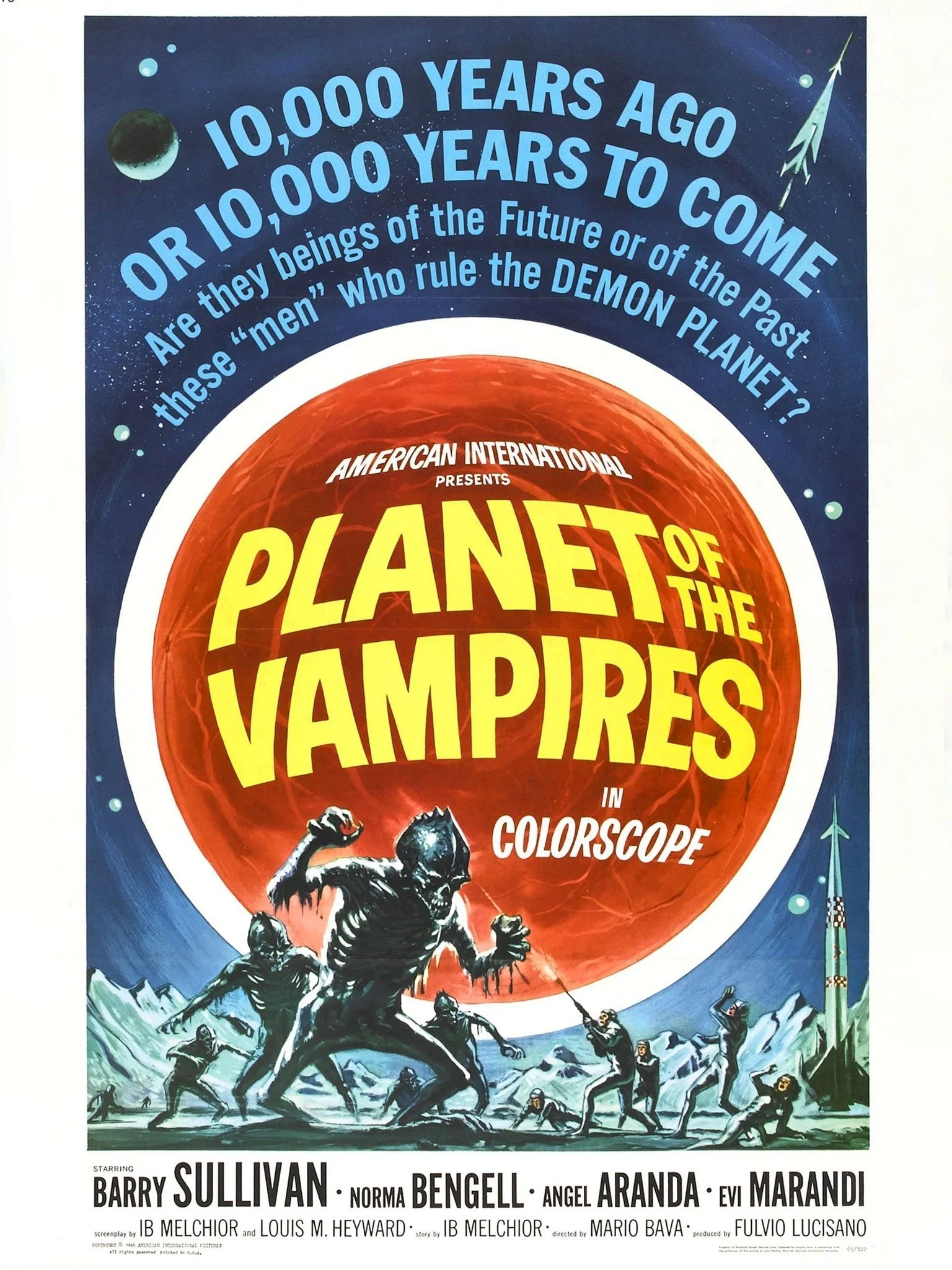 Poster; A goofy cartoon man is surrounded by a galaxy of characters.