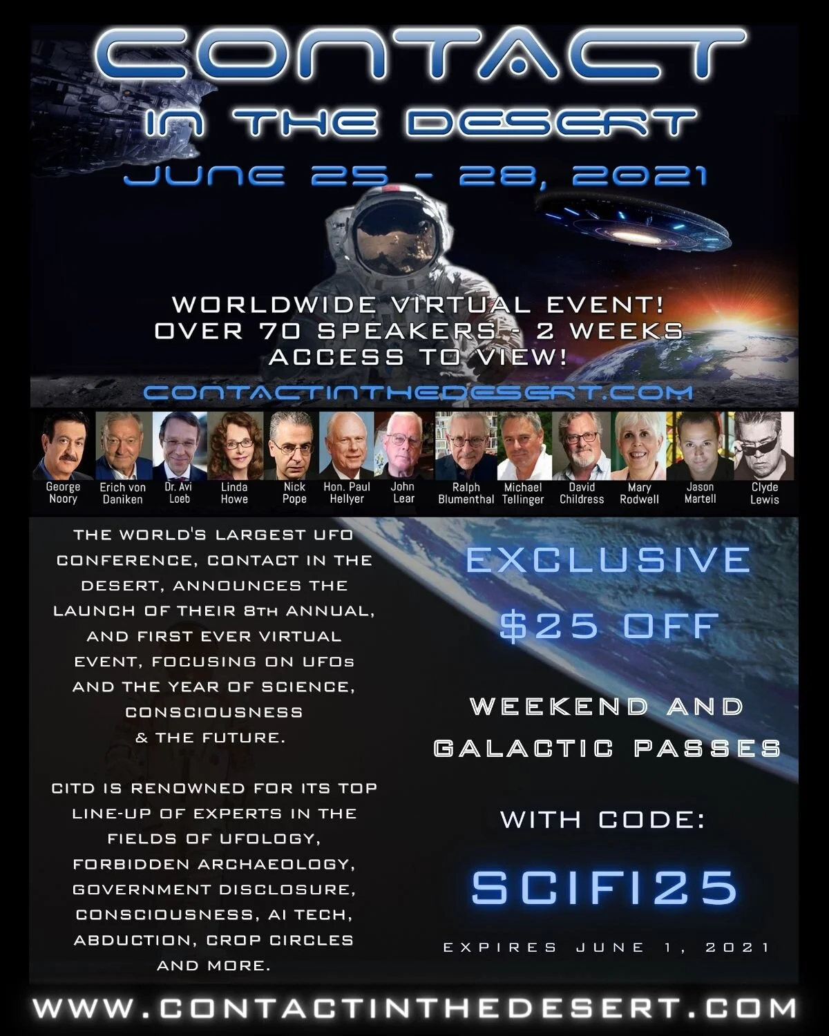DISCOUNT OFFER TO CONTACT IN THE DESERT, WORLD’S LARGEST UFO CONVENTION