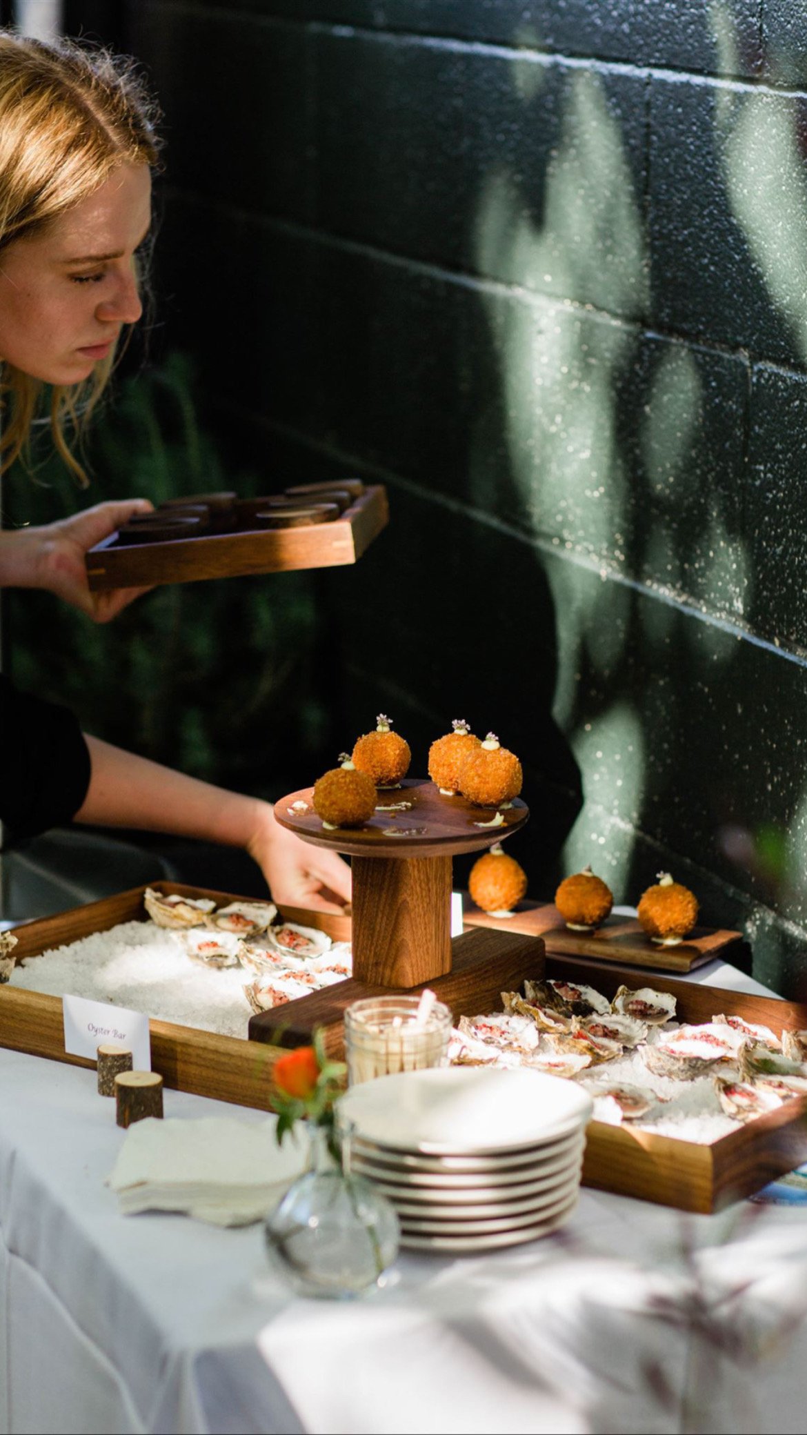 Oysters at the bar during a private event