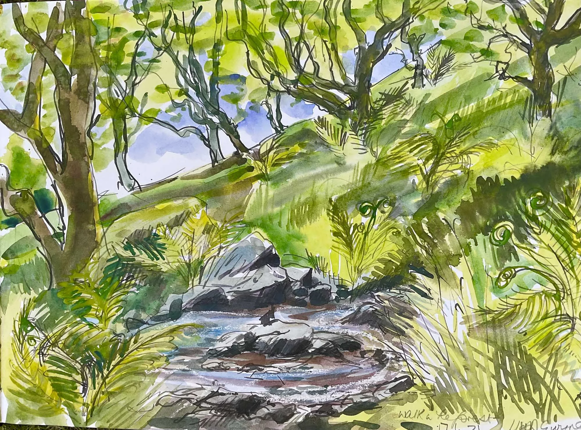 a painting of a remote Dartmoor valley