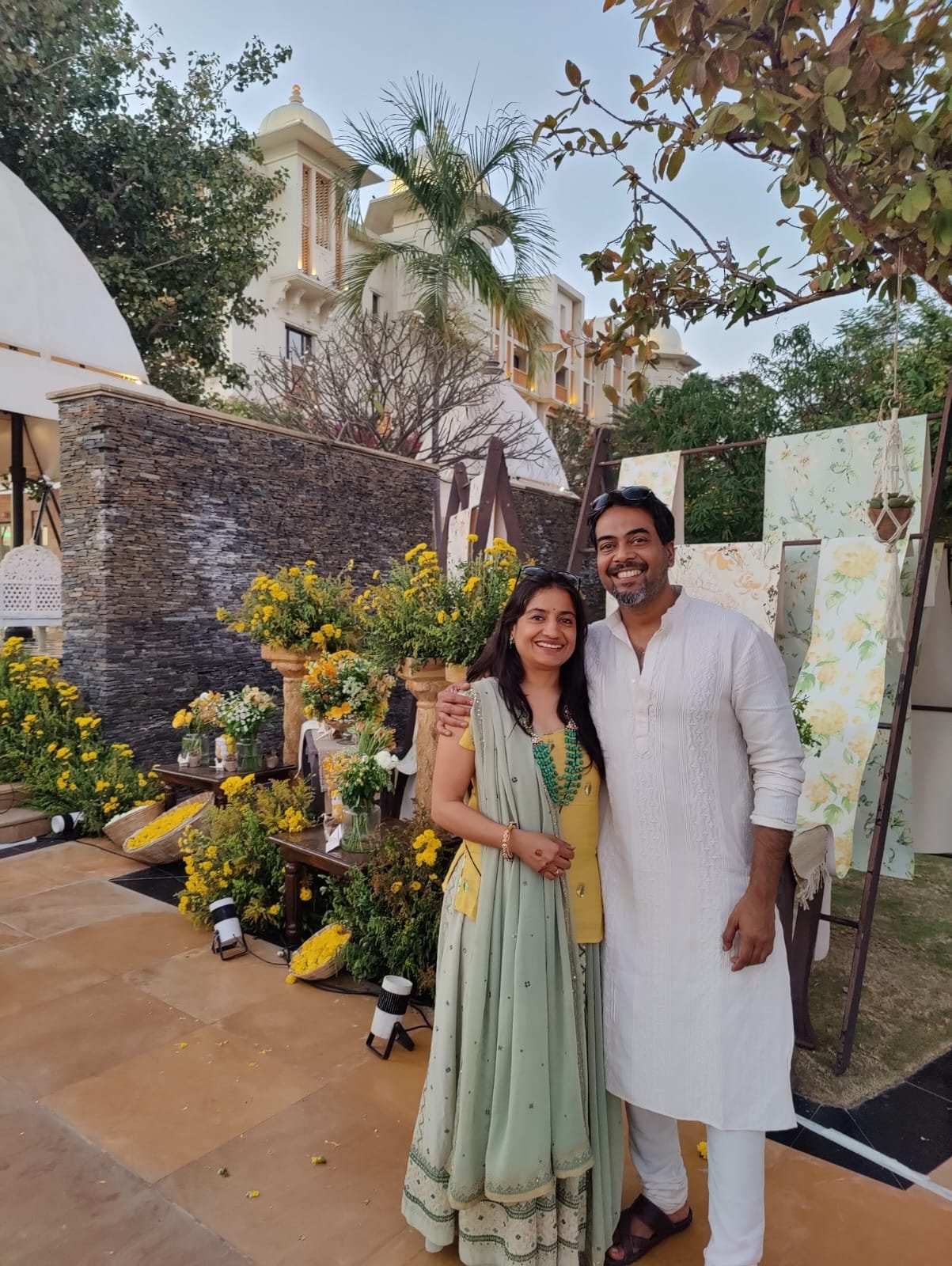 Sachin Ritvika attending a family wedding in Udaipur
