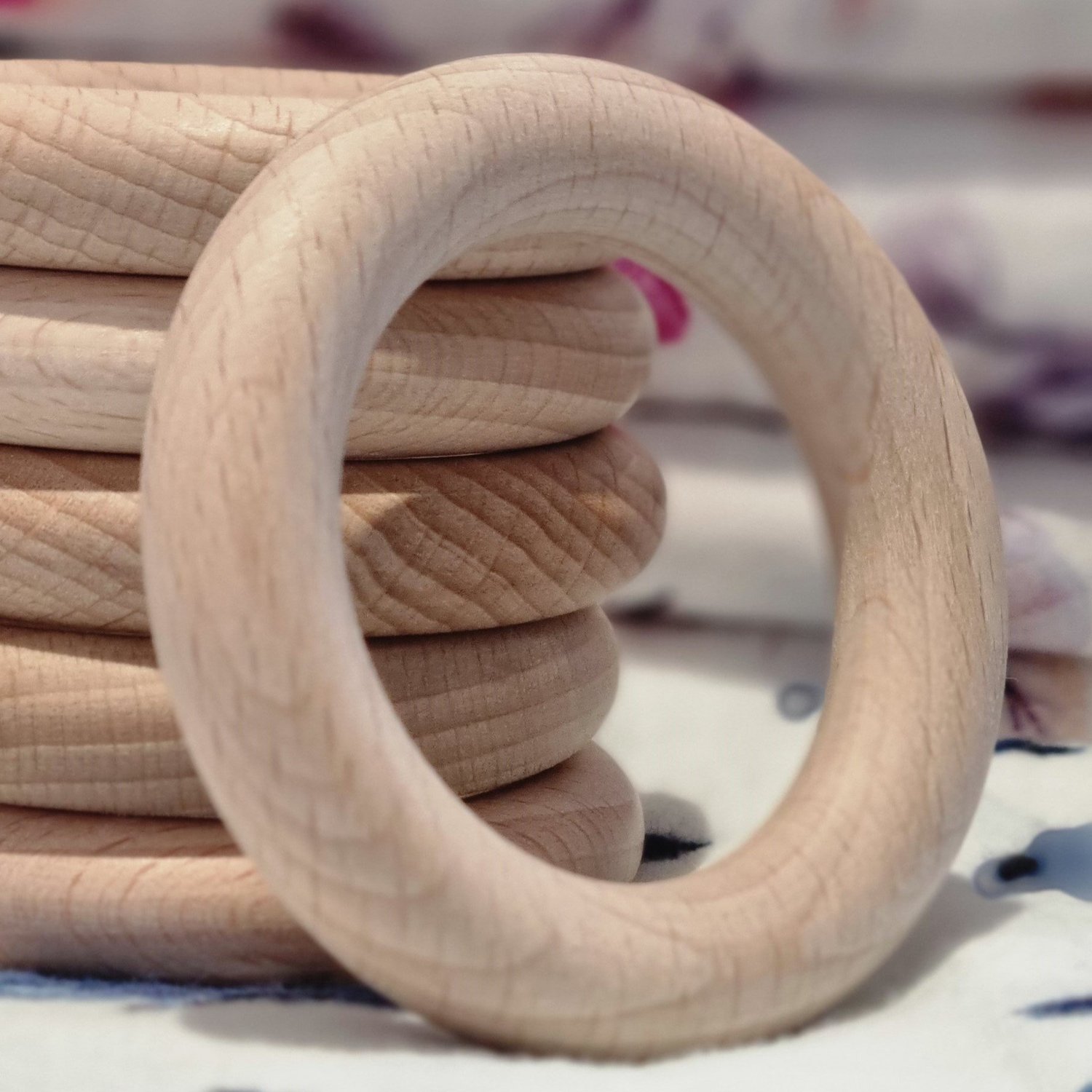 Beechwood Teething Ring — TINZI'S Curiously Colourful Baby