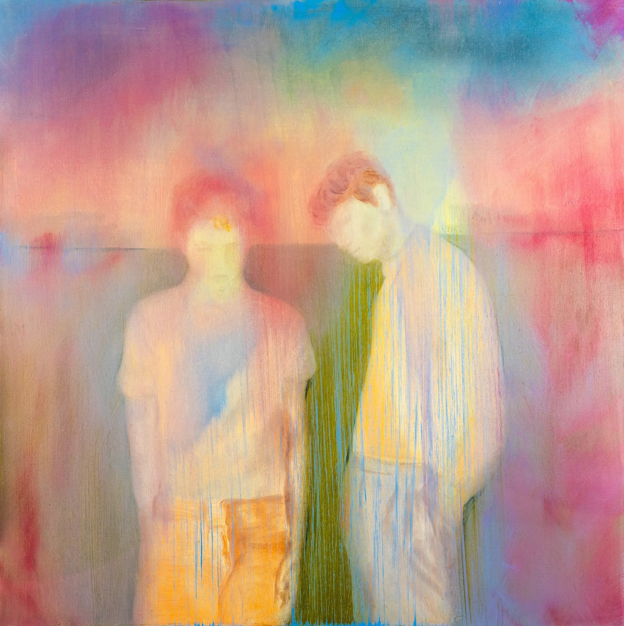 INTO WHICH COLOURS WE FALL V | Oil and pastel on cradled wooded panel 50cm x 50cm