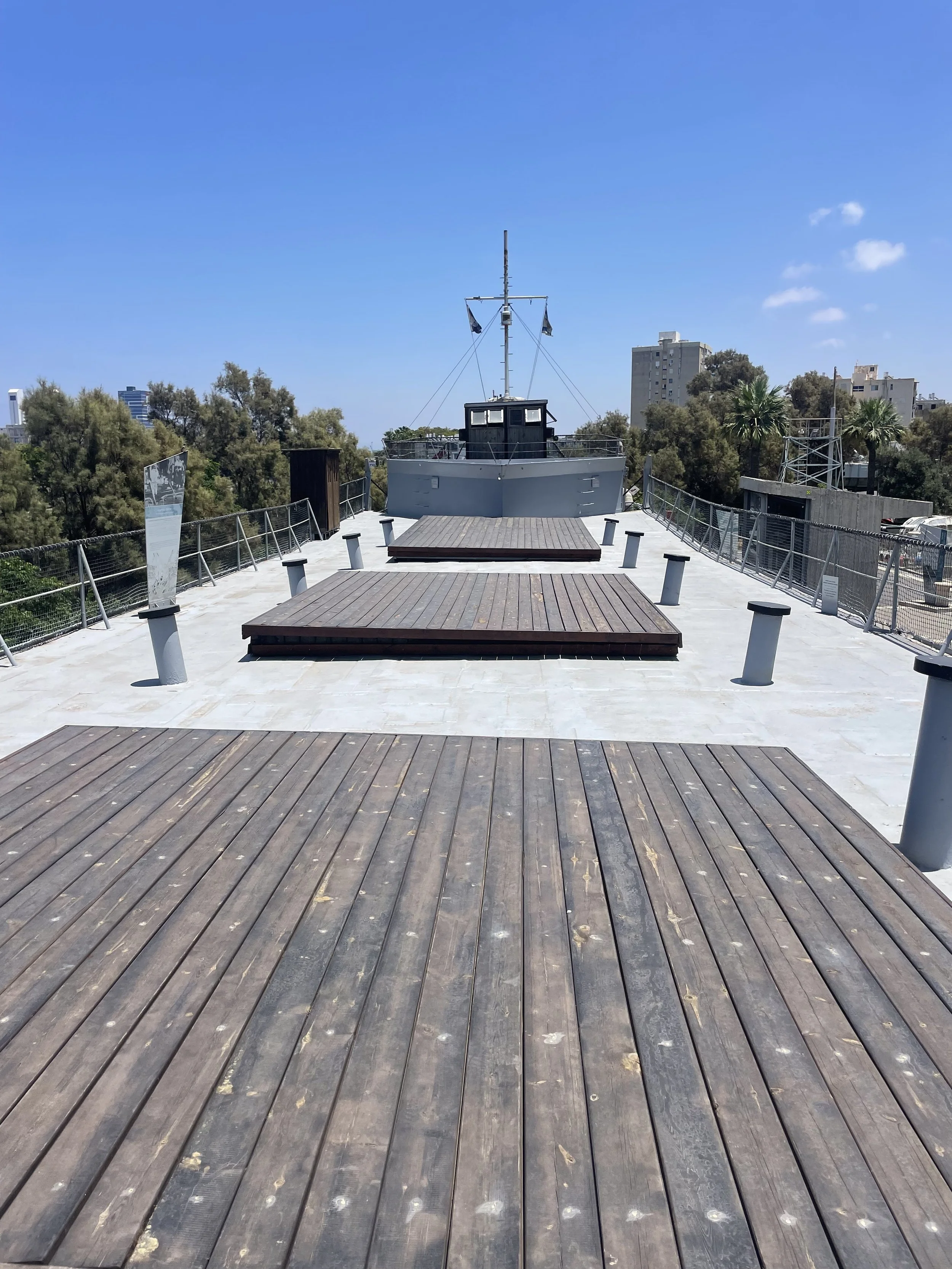 Jewish immigration ship at the Clandestine Immigration and Naval Museum in Israel.