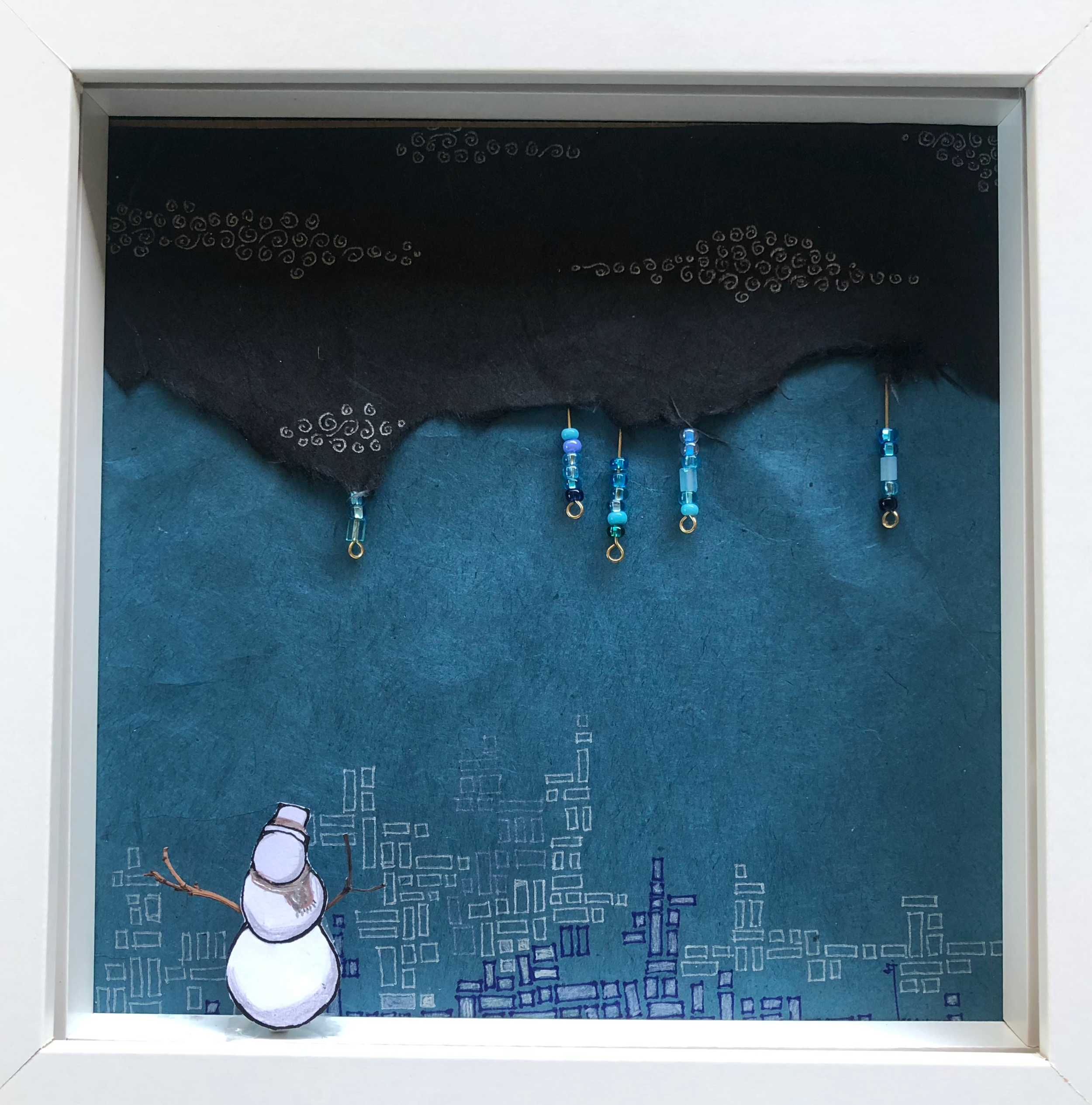 Snowman in the city