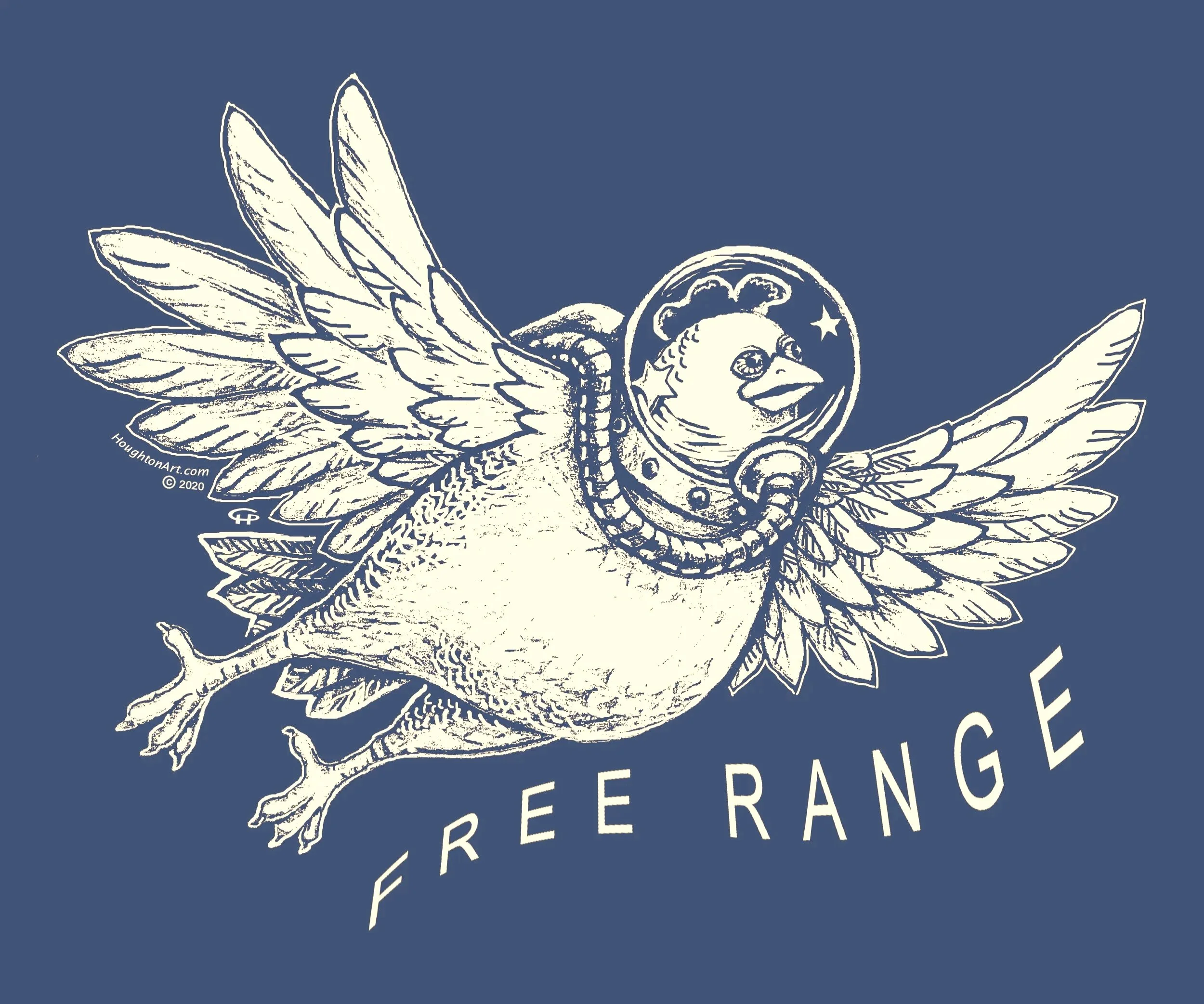 Free Range out of the atmosphere with a cool bubble helmet.