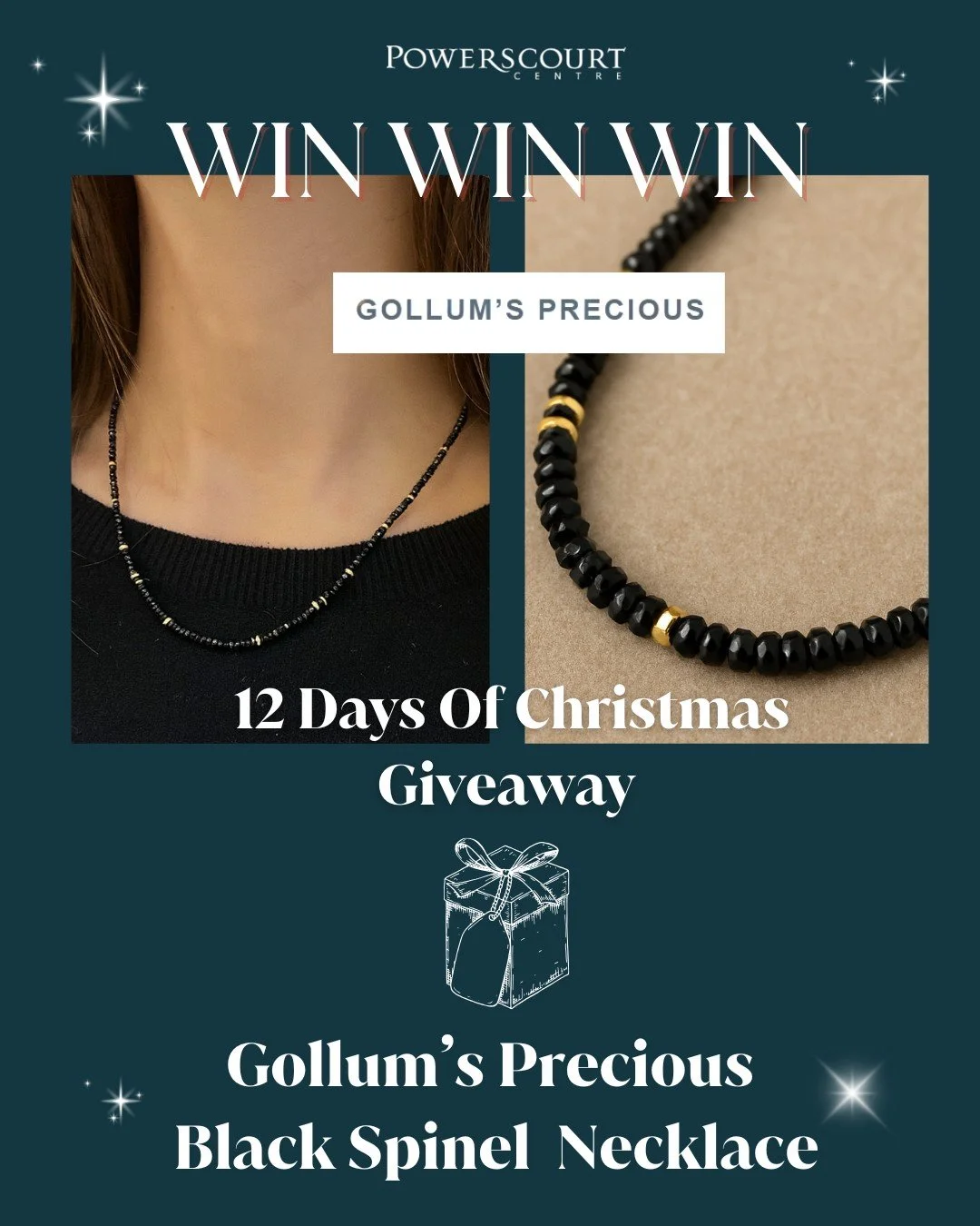 🎄✨ It is Day 8 of our 12 Days of Christmas Giveaway ✨🎄

Today&rsquo;s gift comes from Gollum&rsquo;s Precious, who are giving away a handmade Black Spinel and Gold Necklace, created using only AAA quality stones and valued at over &euro;230. A stun