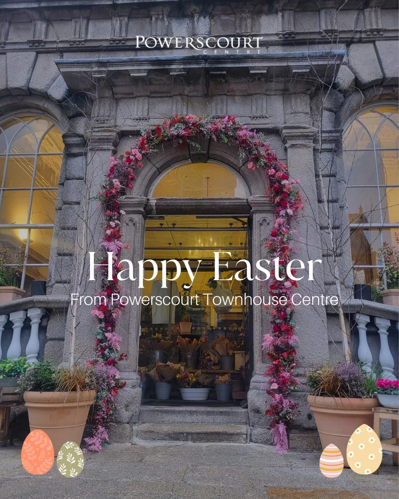 Happy Easter from all of us at Powerscourt Townhouse Centre 🐣🌸

Please note the Townhouse is closed today and tomorrow for the Easter break. We look forward to welcoming you back from Tuesday.

Enjoy the long weekend and we will see you soon in the