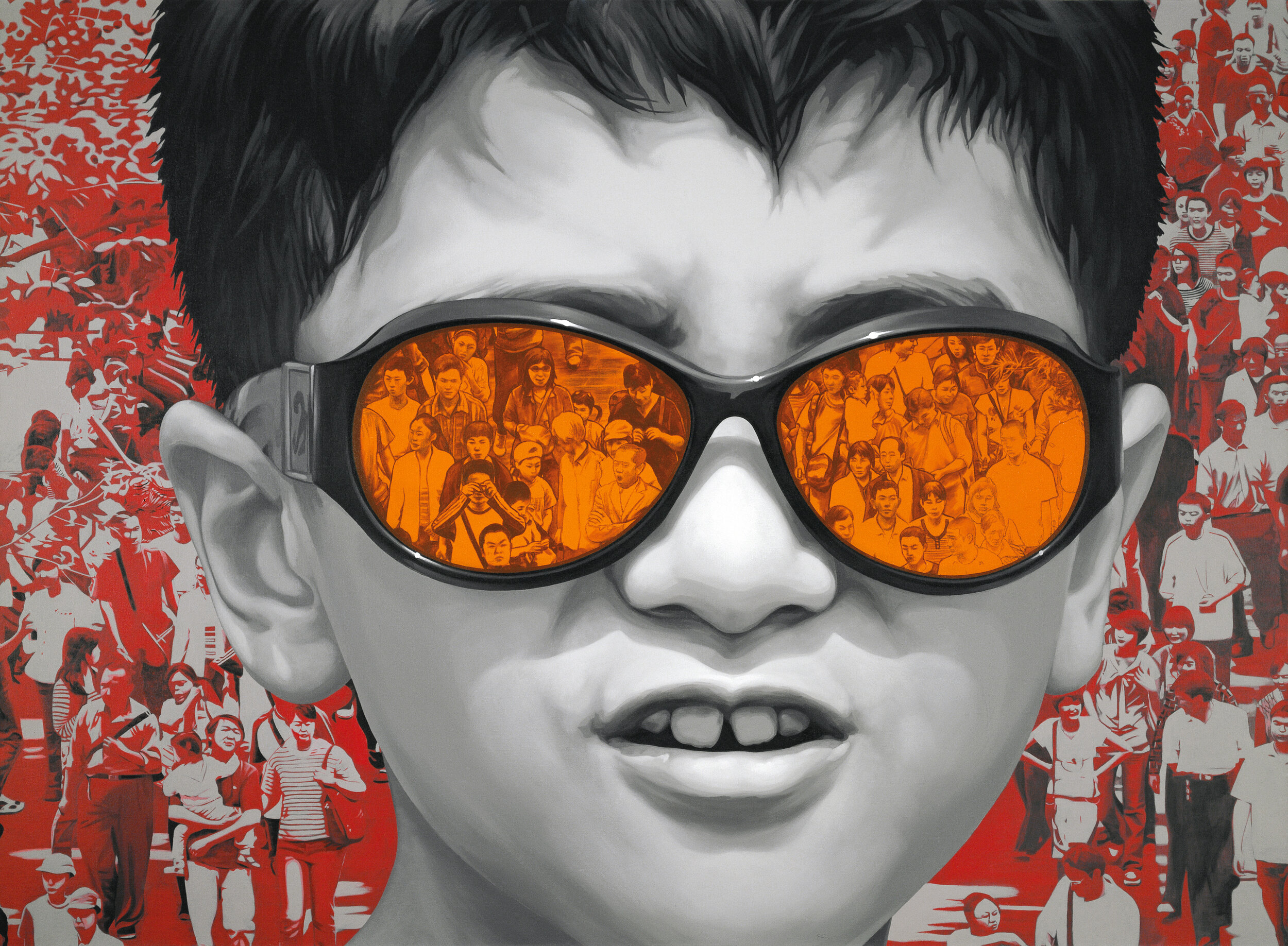 People Tides. Portrait Landscape No.11. 220cm x 300cm. Acrylic on Canvas. 2008.
