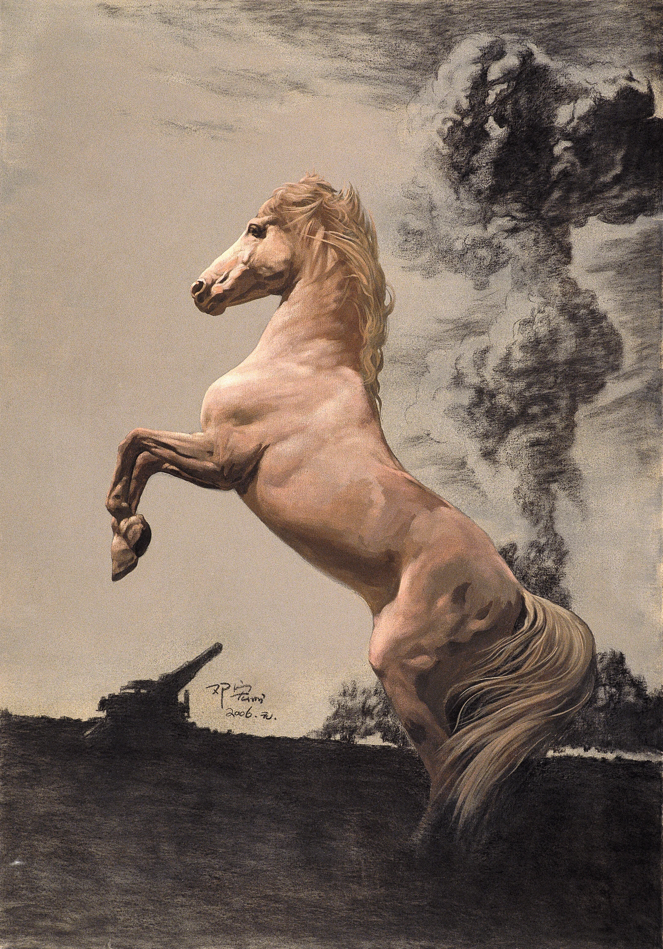 Military Horse. 200cm x 140cm. Acrylic on Canvas. 2006.