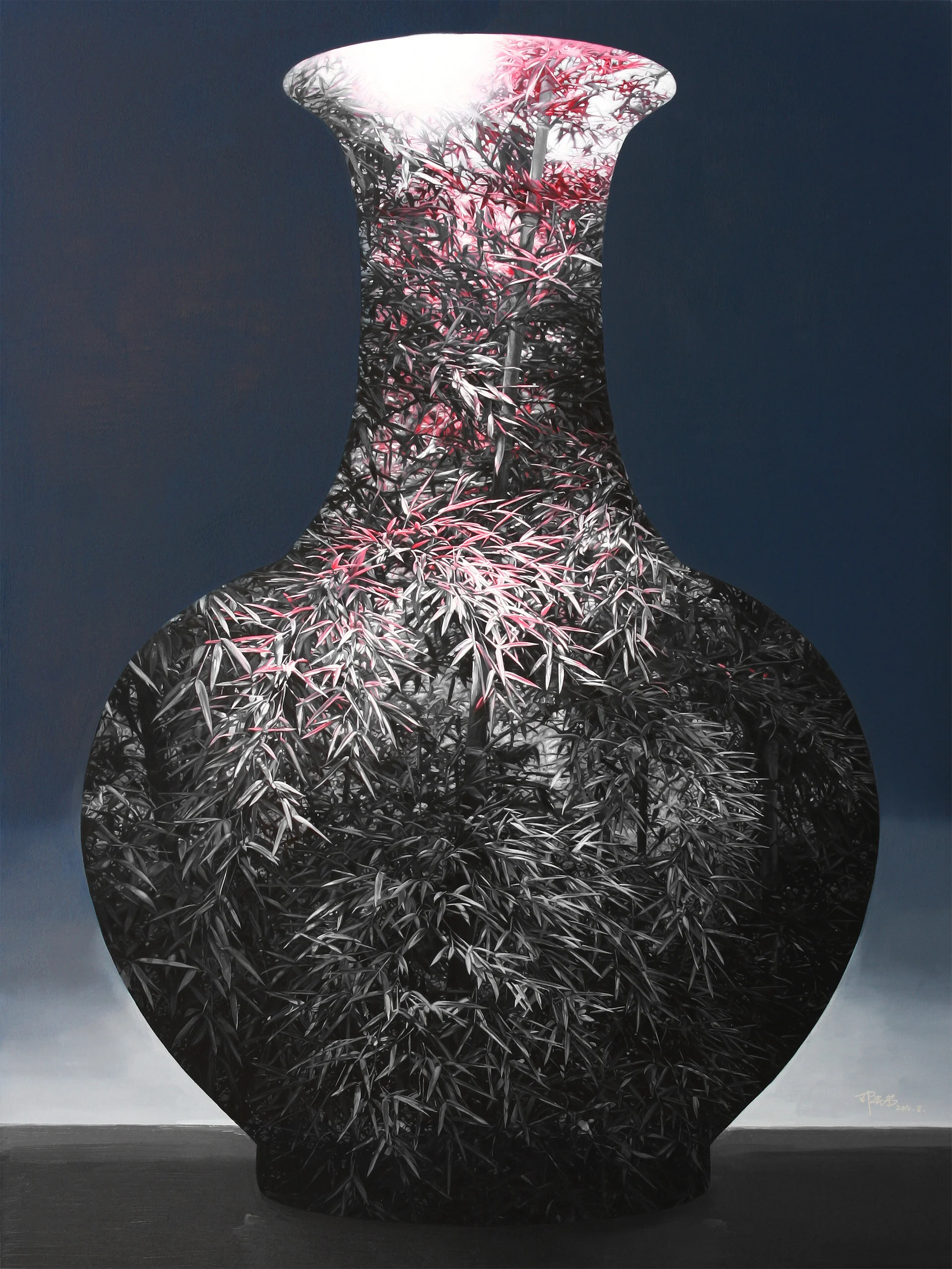 竹•古瓷 1號, 200厘米 x 150厘米, 布面油画, 2010。