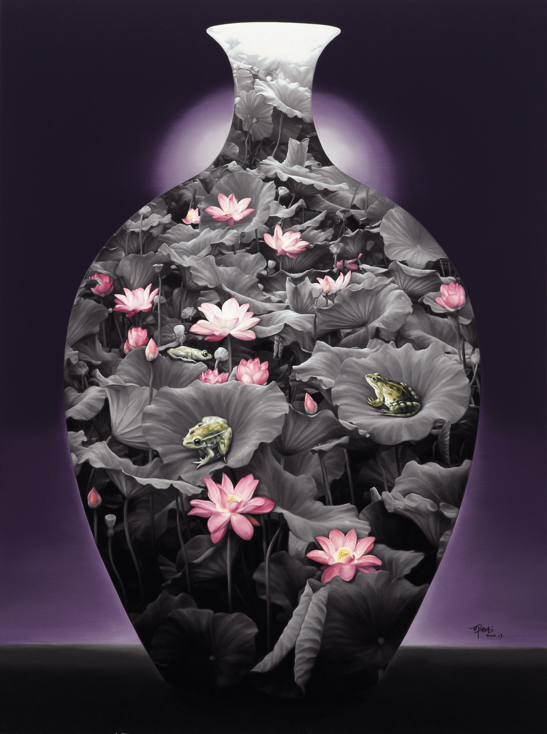 荷•古瓷 2號, 180厘米 x 135厘米, 布面油画, 2010。