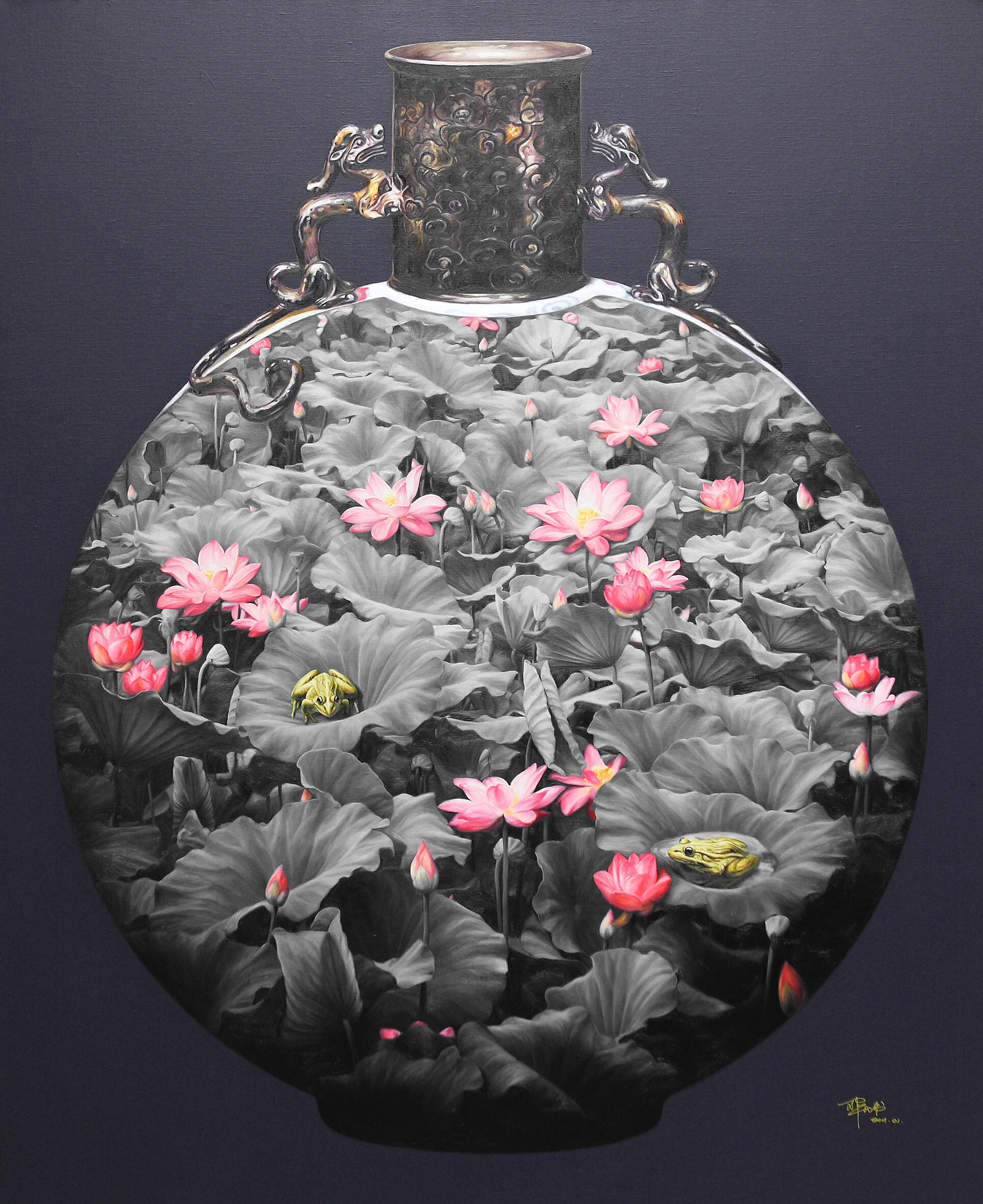 荷•古瓷 3號, 165厘米 x 135厘米, 布面油画, 2011。