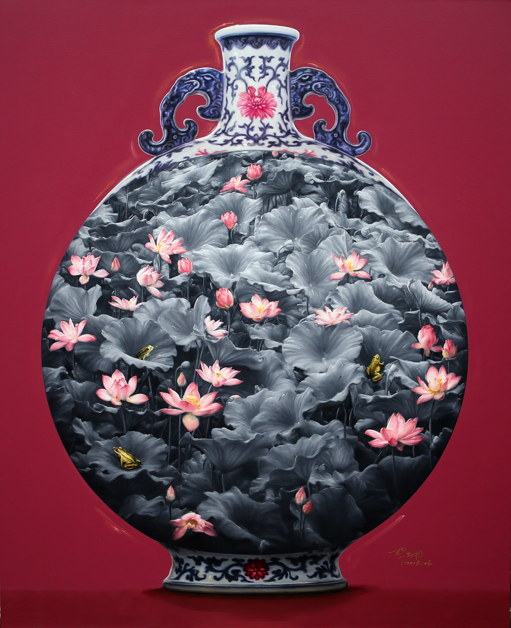 荷•古瓷 9號, 165厘米 x 135厘米, 布面油画, 2013。