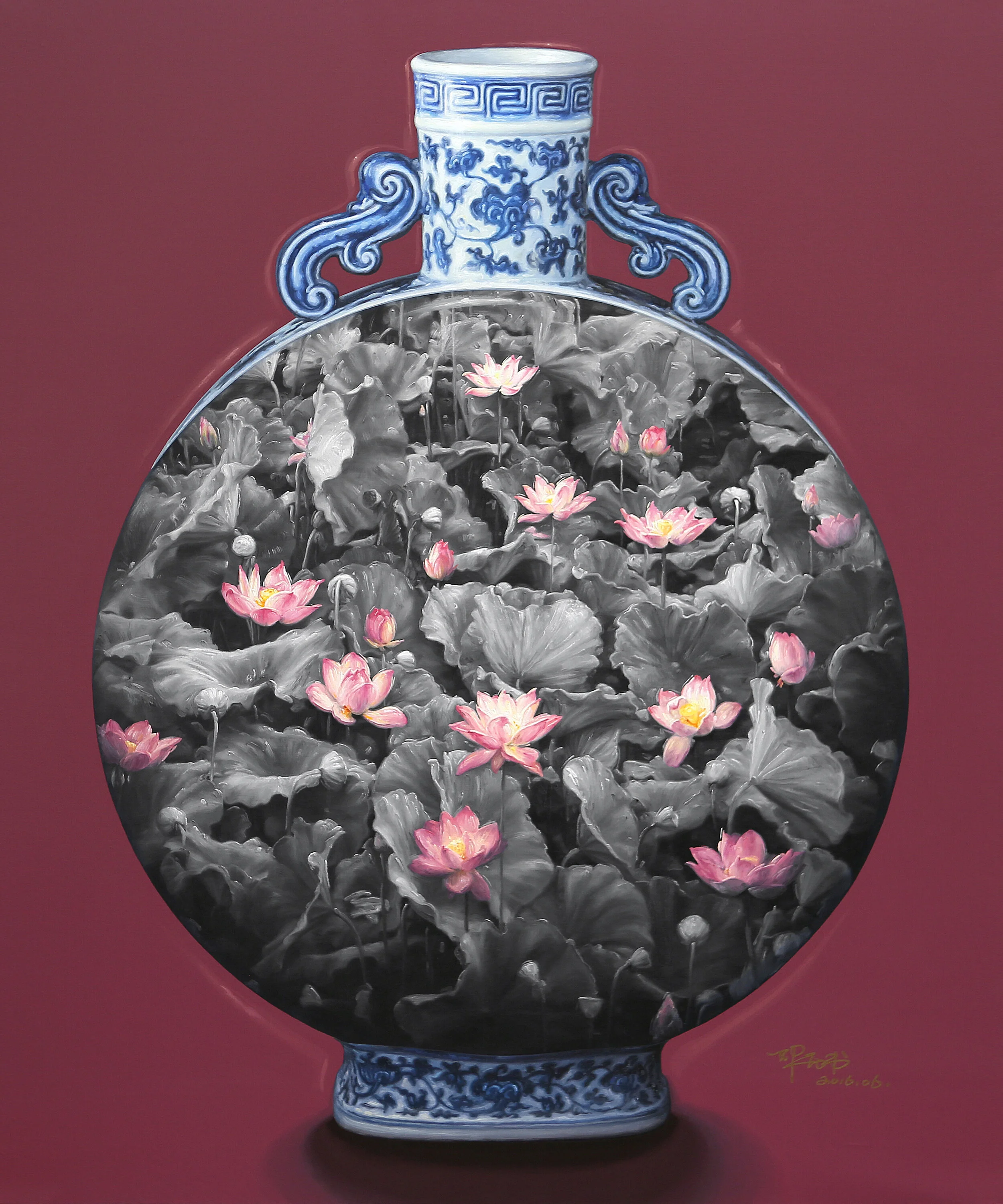 荷•古瓷 11號, 120厘米 x 100厘米, 布面油画, 2016。