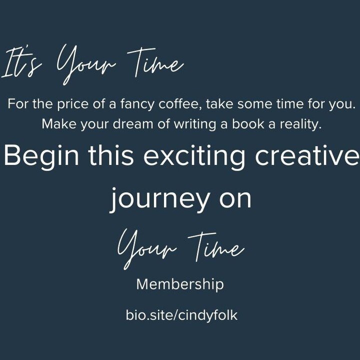 Get started on your own personal writing journey. Take some time for you, it is Your Time!

www.cindyfolkauthor.com/your-time

See my bio.site/cindyfolk link in my bio for easy access to learn more.