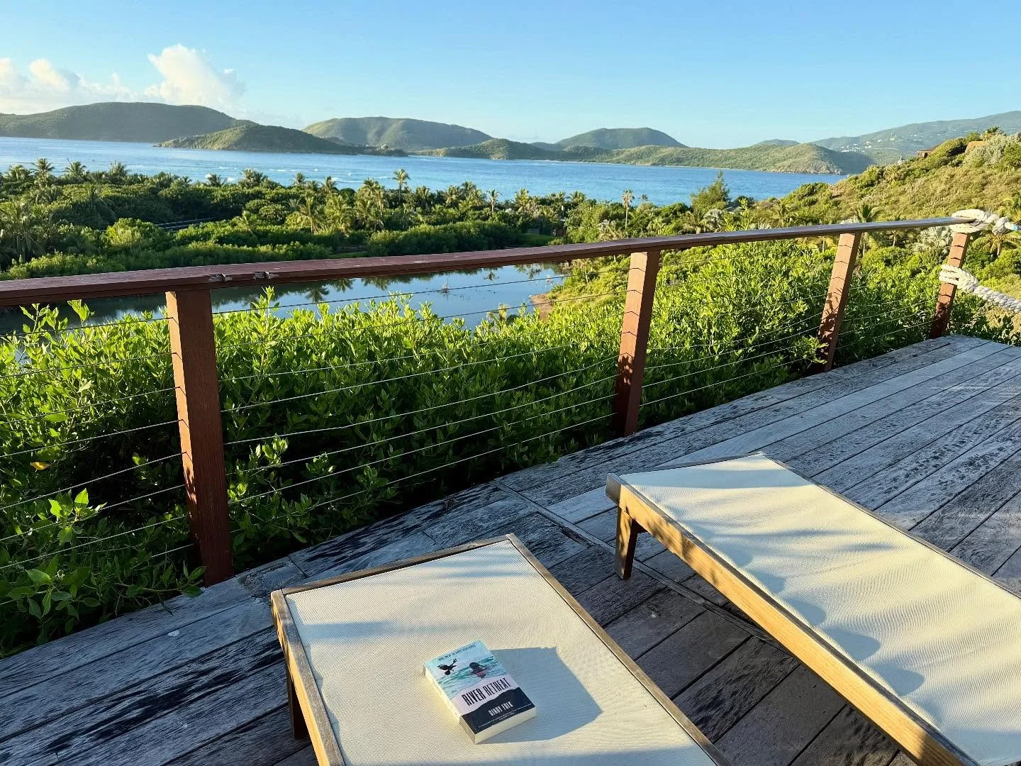 My sister-in-law Jenn was invited to stay at Temple Lo, one of two guest rooms in the Temple House on Necker Island&mdash;a private island in the British Virgin Islands owned by Sir Richard Branson.

She packed my book River Retreat with the intentio