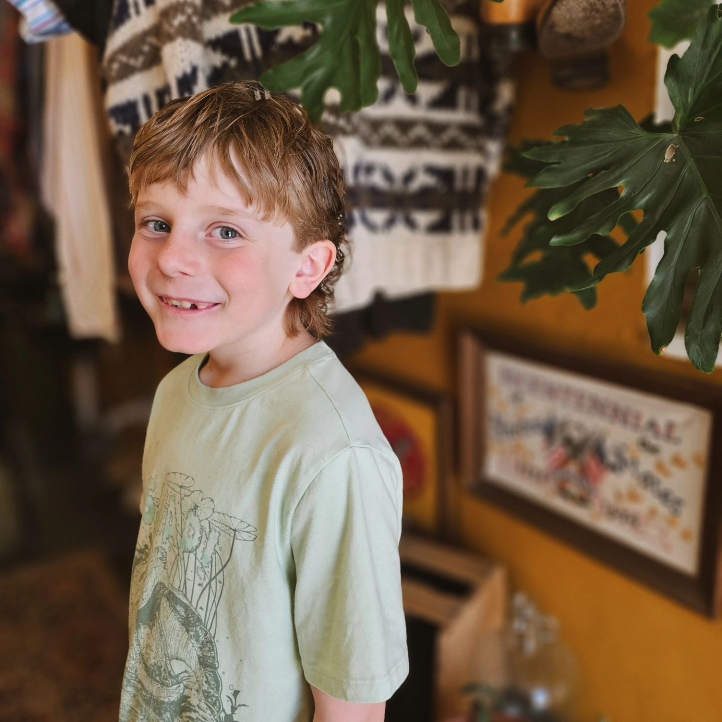 We love when parents give kids creative control of their hair. After all, it's just hair🤘 This kiddo came in with long, curly, blonde locks &amp; left with a subtle hockey mullet. His stoke was HIGH. SUMMER is creepin' up, let's get you summer ready