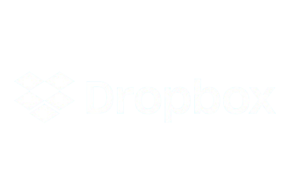 The Dropbox logo features a white diamond icon and bold "Dropbox" text, perfect for team building near me on a sleek black background.