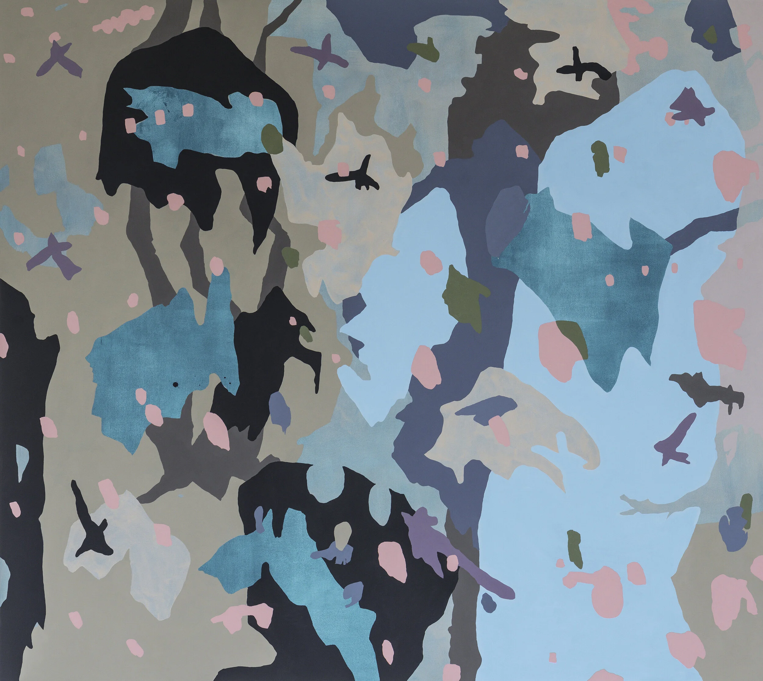Further to Surface, 2019, Flashe on canvas, 64 x 72"