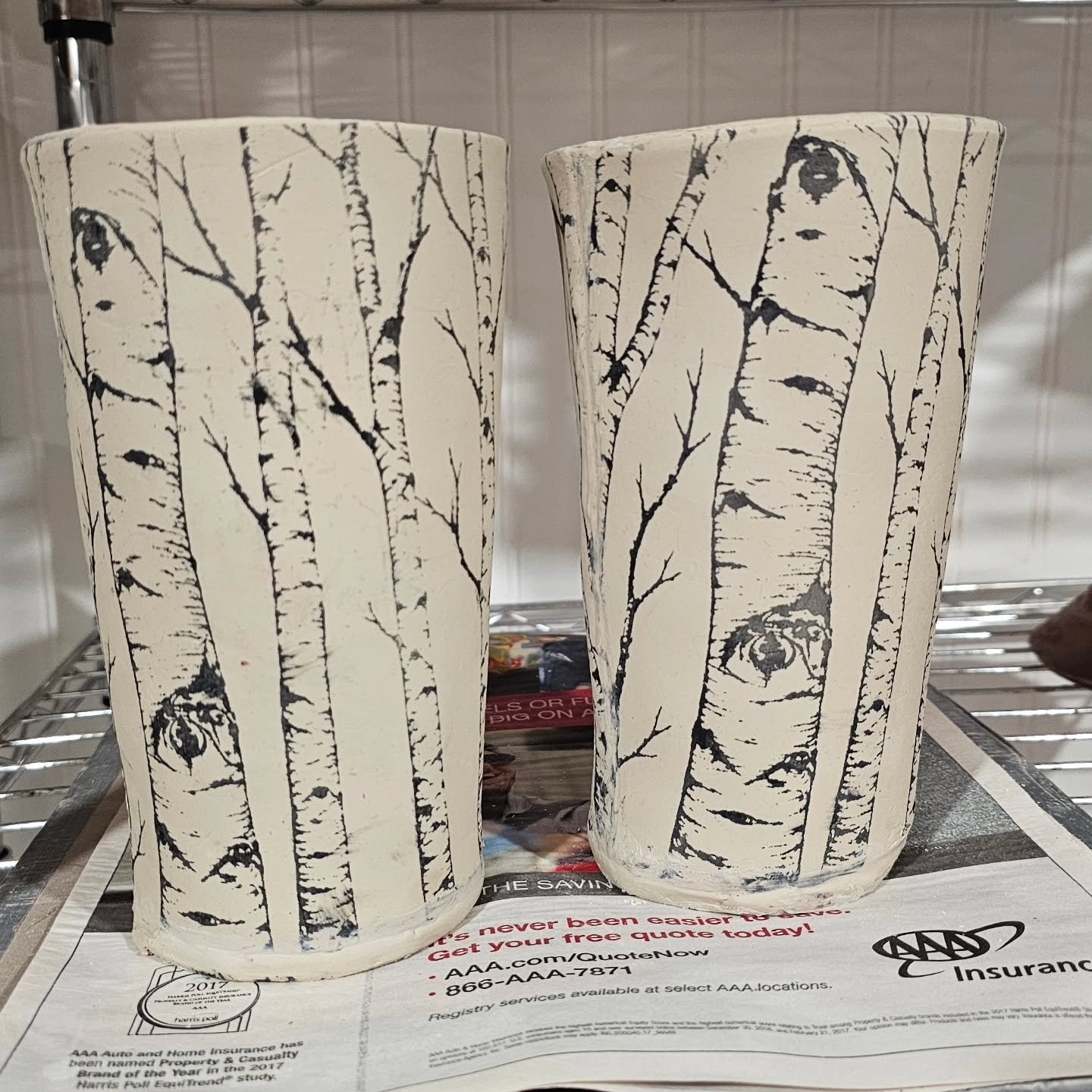While in Colorado at @andersonranchartscenter workshop, we saw beautiful aspens. I took pictures and turned one of them into 2 silk screens using @ezscreenprint. When is the trees and one is the background. So happy with how these came out! I can't w