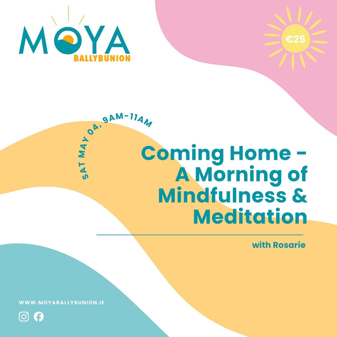 Coming Home - a Morning of Mindfulness &amp; Meditation with Rosarie @rosarieballybunion ✨

Saturday 4 May 2024
09:00  11:00
The Convent, Doon Road, Ballybunion. 
We will experience:
Grounding relaxing gentle breathing meditation, sitting up. 
Somati