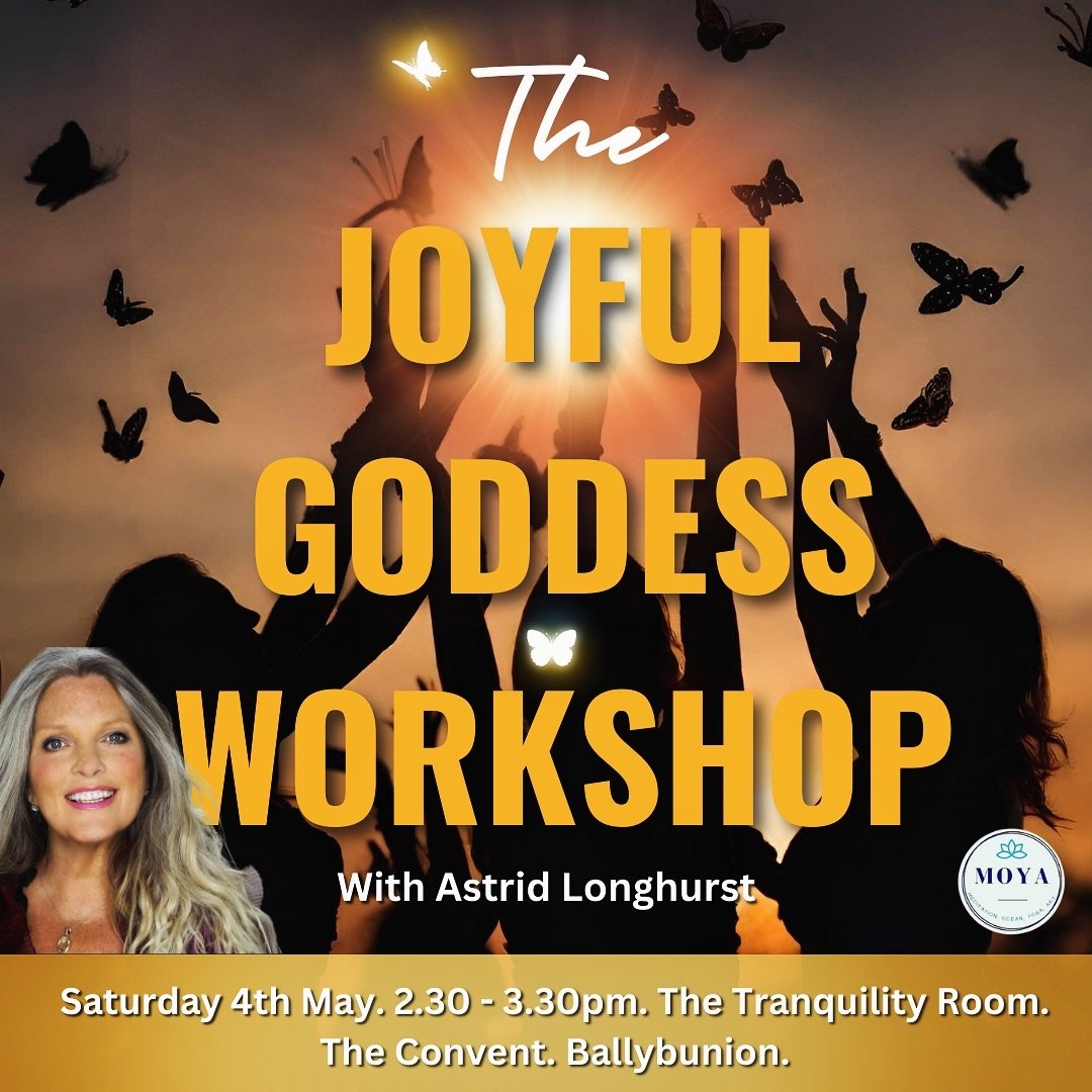 The Joyful Goddess Workshop with Astrid
✨@romancingyourbody
Saturday 4 May 2024
14:30  15:30 The Convent, Doon Road, Ballybunion. 
Learn the 5 Gorgeous Goddess activations for joyful living and radiant wellbeing with Astrid Longhurst. 
Goddess energy