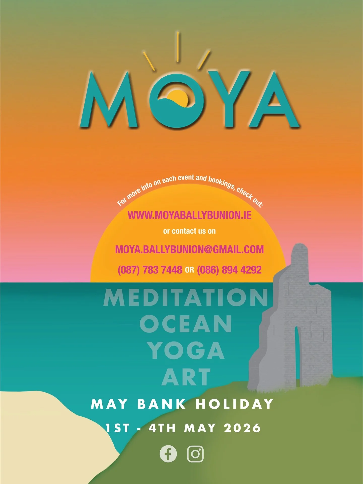 MOYA WELLNESS FESTIVAL in Ballybunion this May Bank Holiday Weekend, Friday 1st to Monday 4th May 🧘🏽&zwj;♀️🌊🎨🧘🏼🫶🏻

Get ready for the 9th annual MOYA Festival in our beautiful Ballybunion from 1st to 4th May 2026! This unique wellness festival