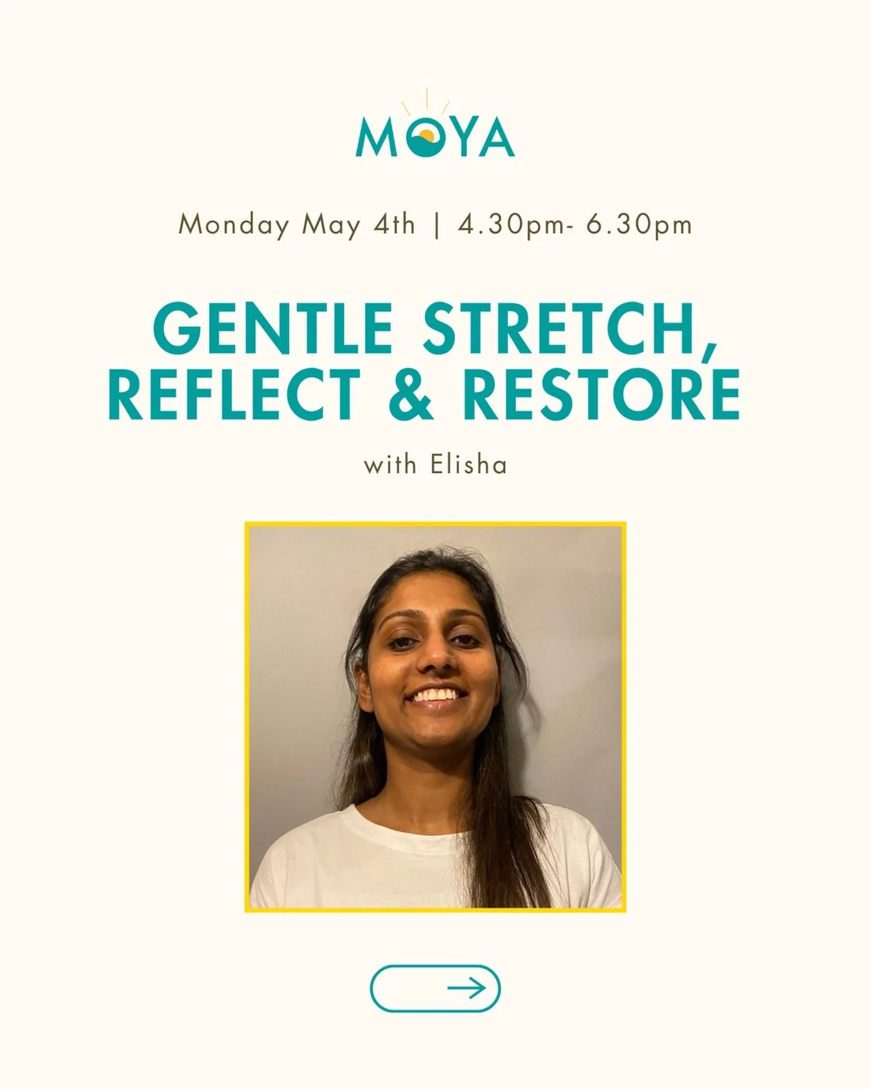 Gentle Stretch, Reflect &amp; Restore with Elisha 
@balancewithelishia 
Monday 4 May 2026
16:30  18:30
Google Calendar  ICS
Join Elishia for a gorgeous session, combining stretching, yoga and mindfulness

📍 The Convent  V31RH59 

💶 &euro;12 

https