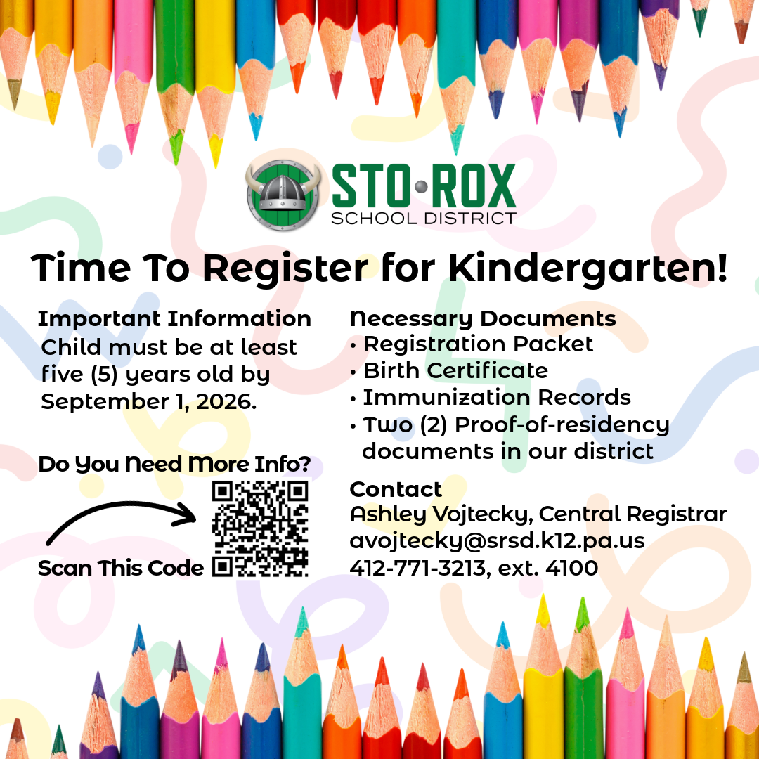 Time to Register for Kindergarten at Sto-Rox Primary Center